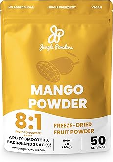 Freeze Dried Mango Powder 7 Ounce Bag, Mango Extract For Baking No Sugar Added Dry Mango Powder Juice Additive Free Mangoes Whole Fruit Dried Mango Juice For Smoothie Flavoring