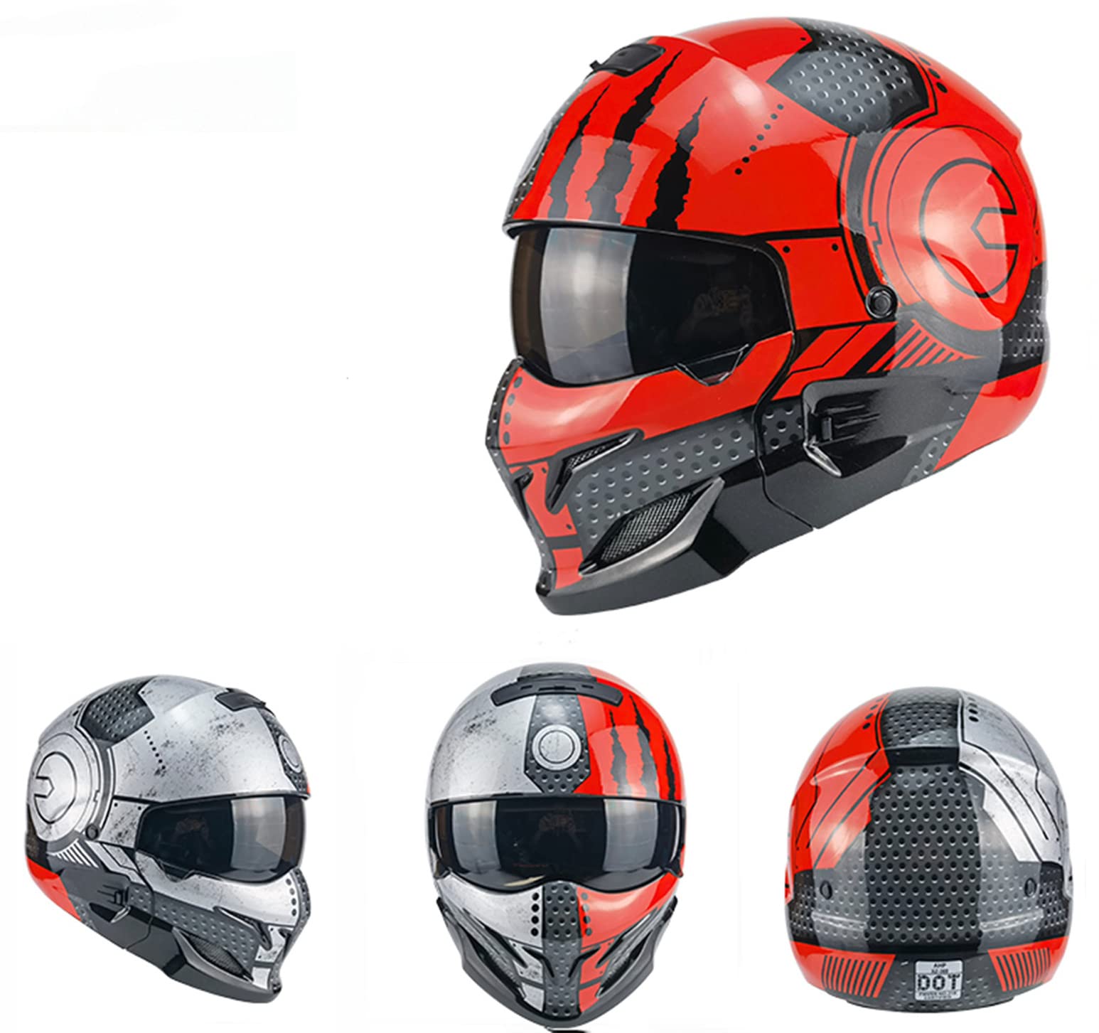 Amazon | フルヘルメット メンズ レディース 軽量 着脱式シールド  