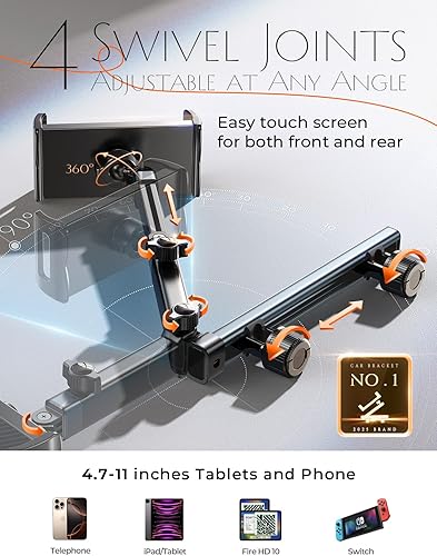 Miniatura 3 de LISEN Soporte para iPad, soporte para automóvil, viajes por carretera, actividades esenciales para niños, accesorios de automóvil, interior de