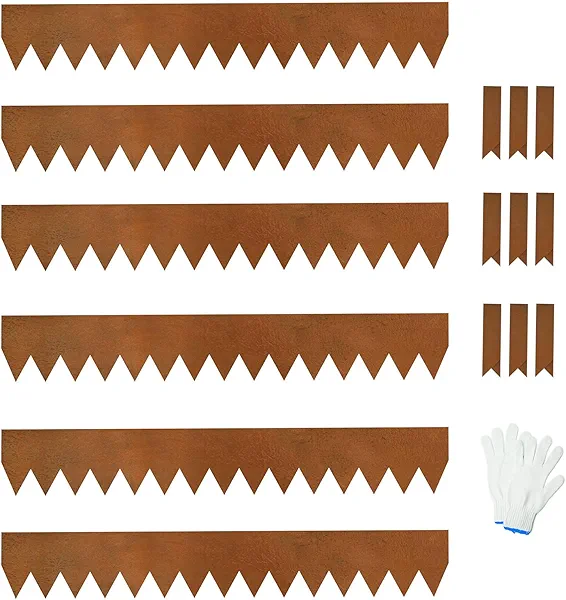 XYADX Weathering Steel Edging 6 Pack, 40" L x 6" H Depth Corten Steel Landscape Edging Kit Rust Patina Finish, 20ft Total Metal Edging for Landscaping, Metal Garden Border & Lawn Edging