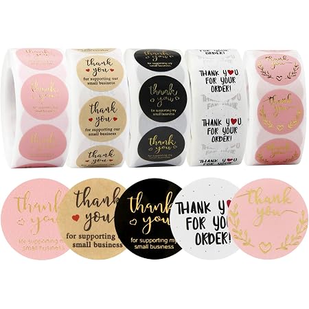Amazon Com 1 5 Inch Round Kraft Thank You For Supporting My Small Business Stickers 500 Labels Per Roll Office Products