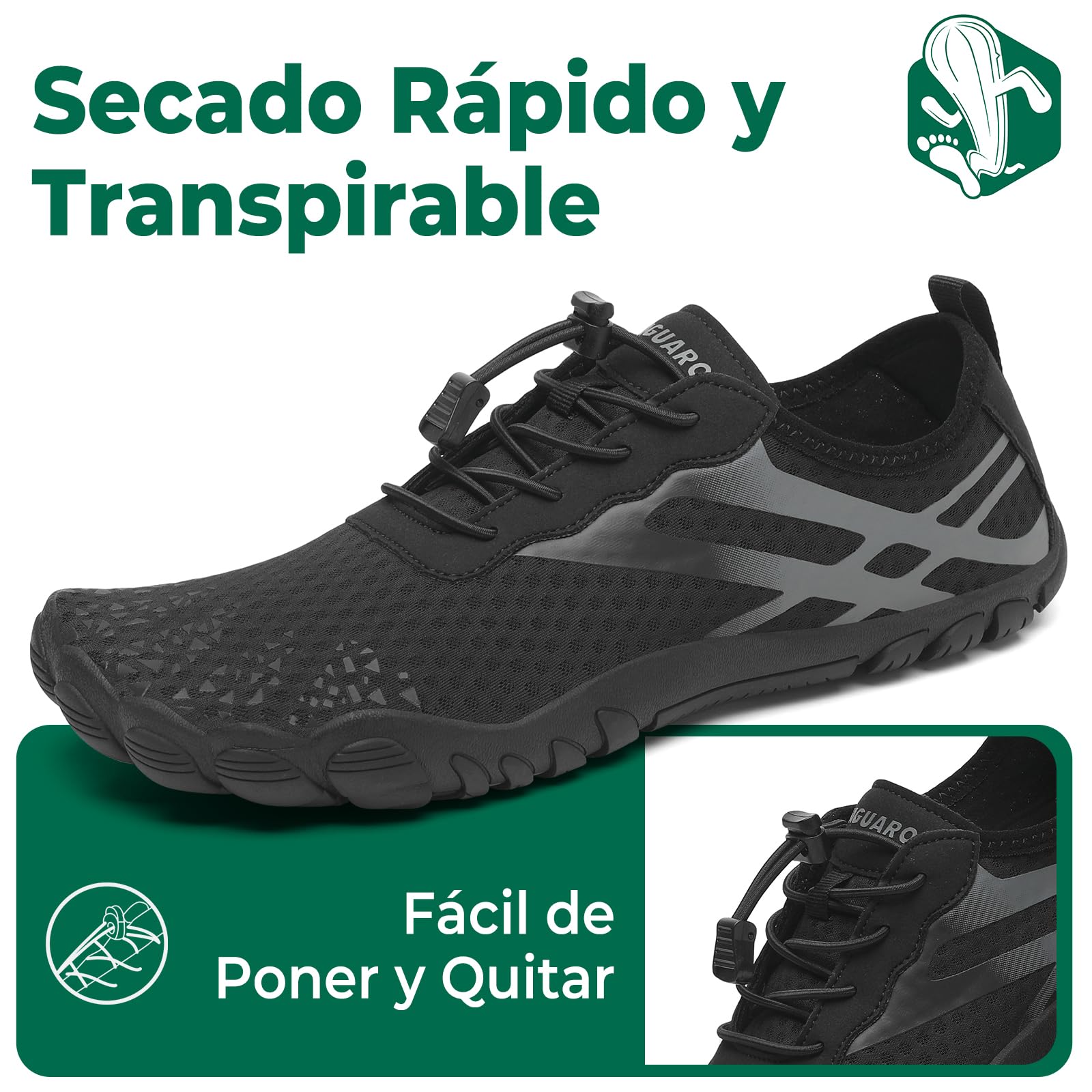 SAGUARO Escarpines Hombre Mujer Secado Rápido Barefoot Zapatillas de Agua Gr.36-48