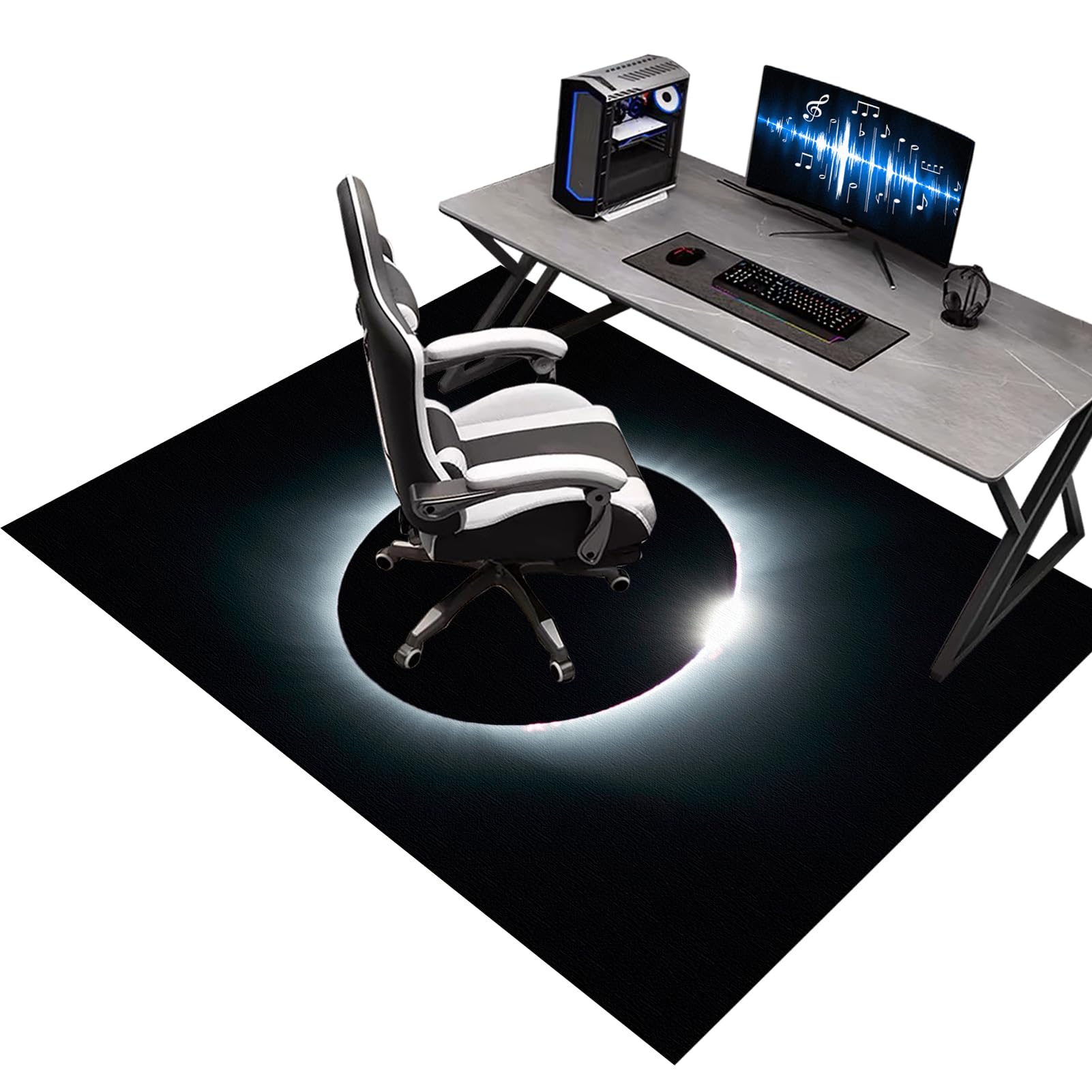 Heavy Duty Office Gaming Chair Mats for Carpeted and Hardwood Floor, 90 x 120 cm Office Chair Mat for Carpet, Floor Protectors for Rolling Chairs, Desk Chair Mat for Carpeted Floors, Protector Rug