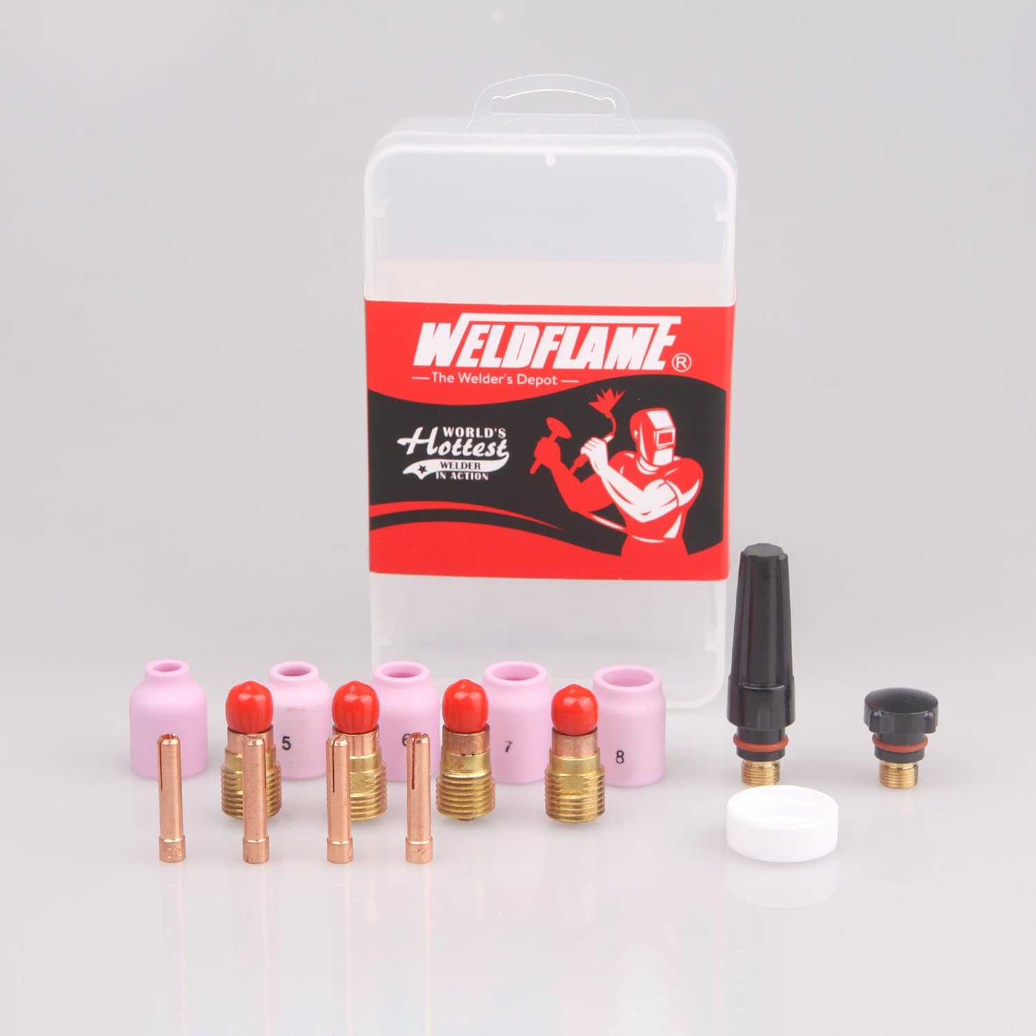 Weldflame Stubby Gas Lens Kit for TIG Welding 17 18 26 Series Torches