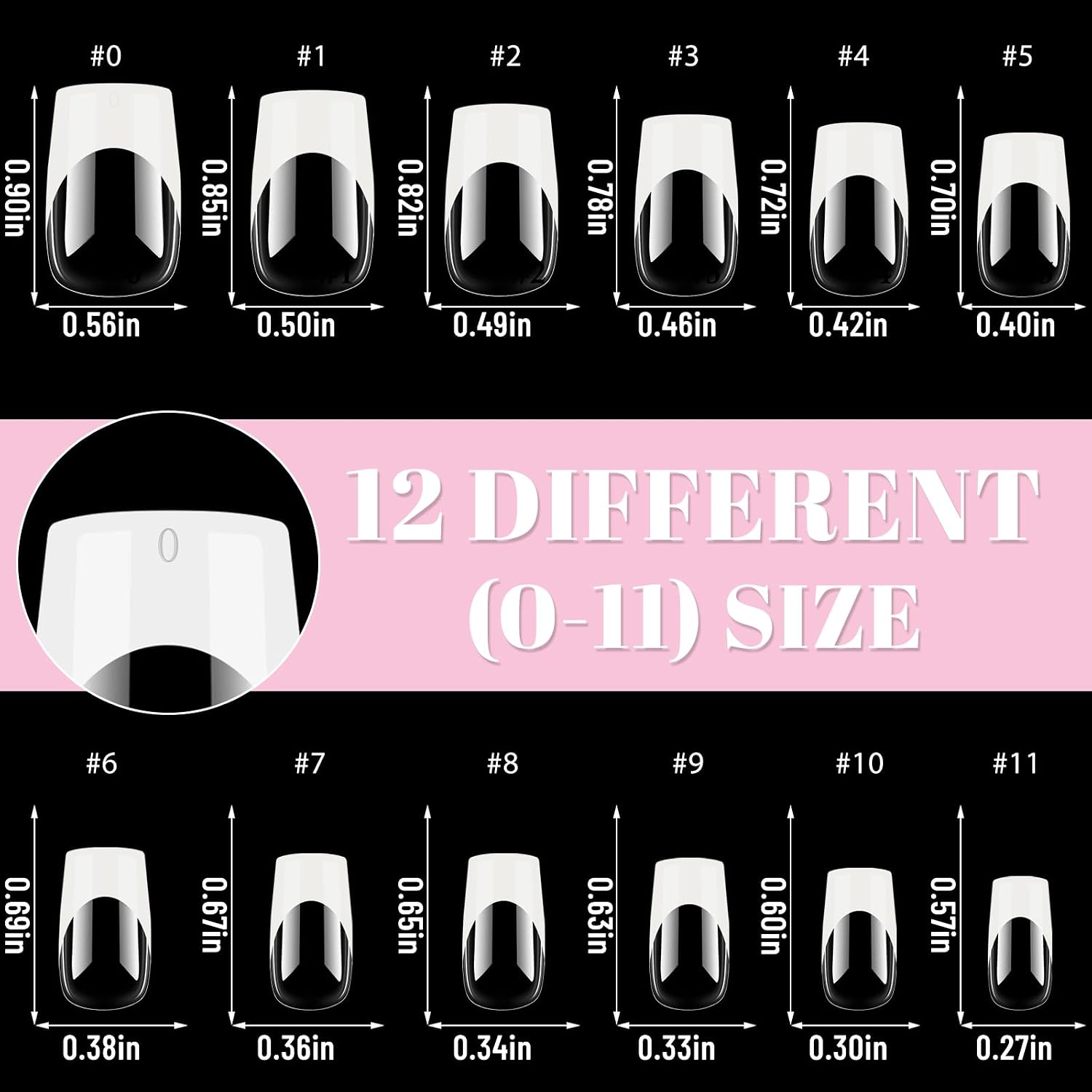 White French Tip Press on nails Short Square Fake Nails, 120PCS Square Nail Tips Short French Tip Nails, Clear Acrylic Press on Nail Full Cover False Nail