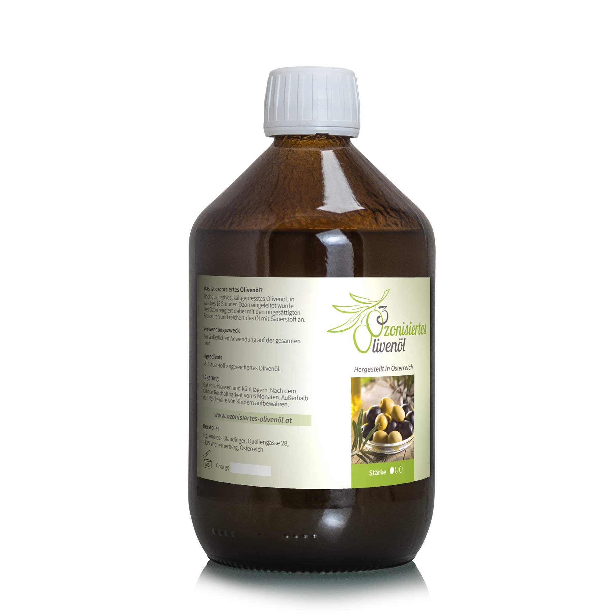 Phoenix der Lebenskraft Ozonisiertes Olivenöl (leicht, 500 ml Flasche) - Für die Haut - Ozon-Oliven-Öl - Massageöl