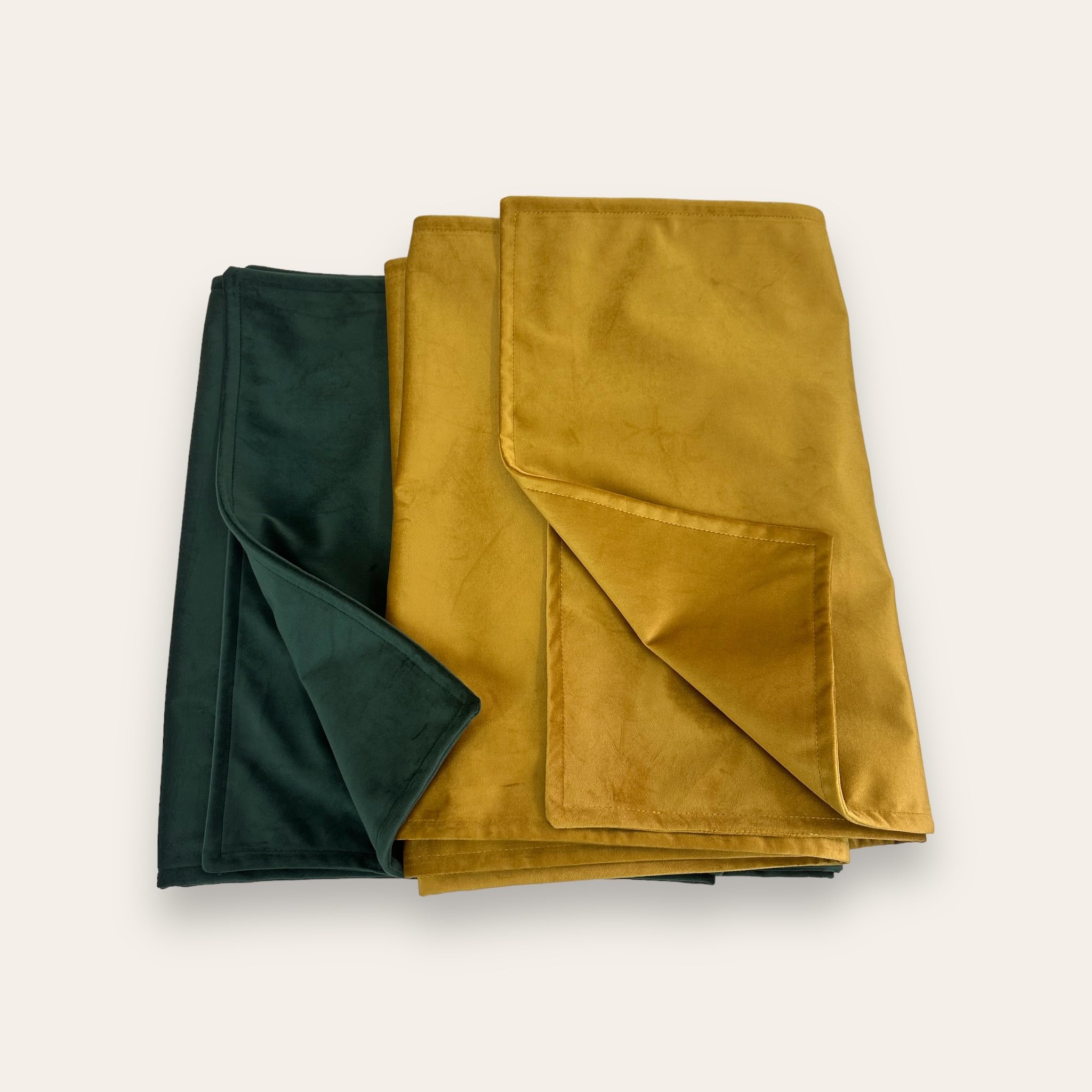 Velvet Bed Runner Bed Scarf Handmade Reversible Perfect For Home and Hotel. (Mustard, Queen 48 x 225cm (18" x 88"))