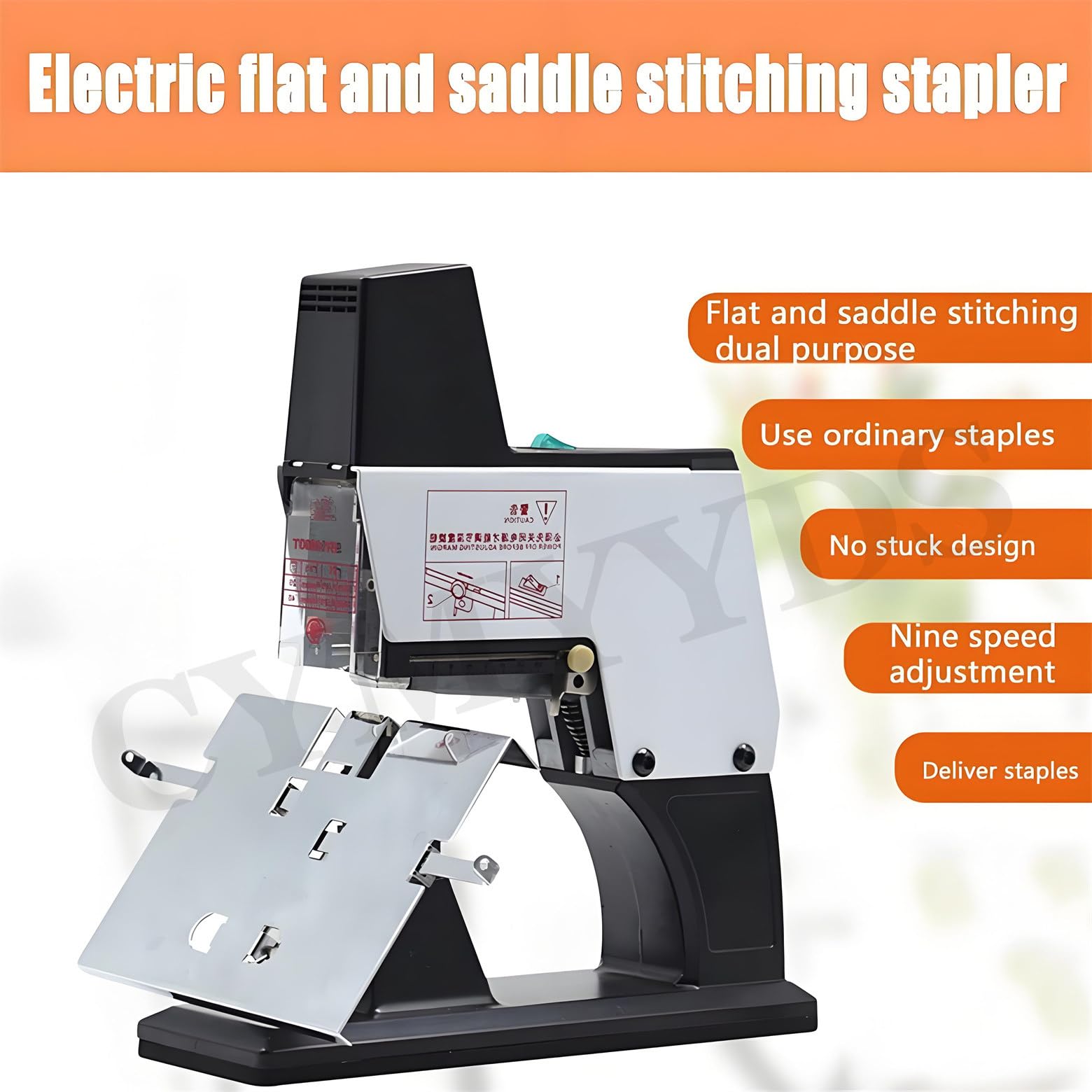 Elektrischer Tacker, automatische Schnellbindermaschine mit Pedal, einstellbare Dicke 100 mm, 1-9 Intensitätsstufen, ideal für Zuhause, Schule, Büro, Geschäft