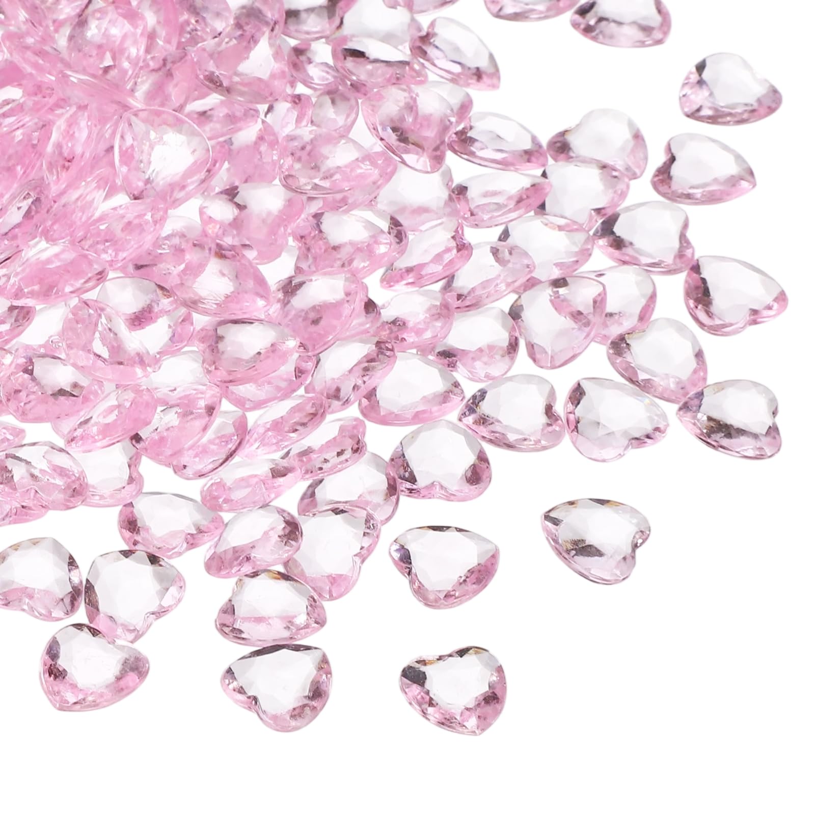 Gemas acrílicas de corazón rosa para decoración de jarrones y manualidades sourcing map 1