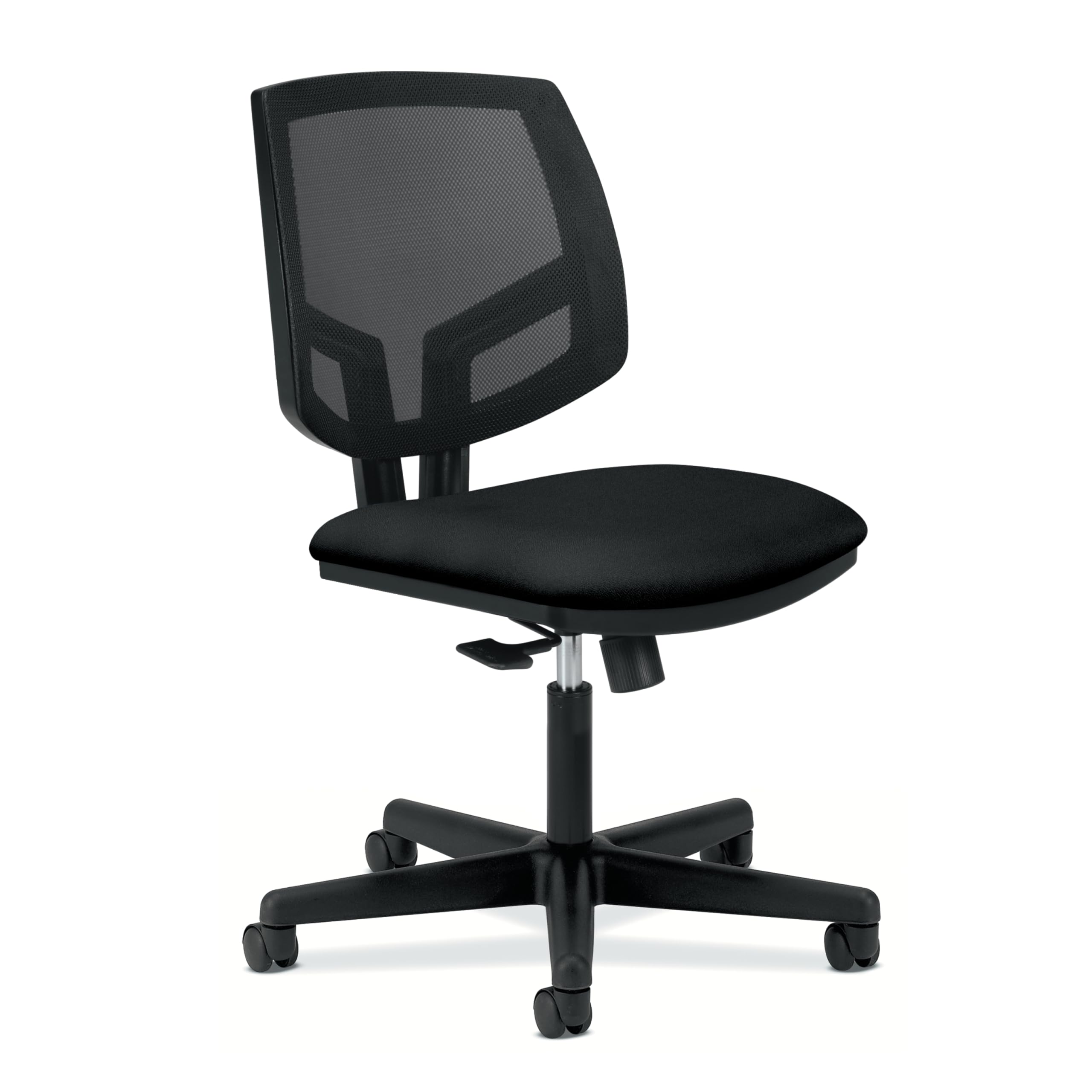 HON Volt Fabric Office Chair with Mesh Back, Home Desk Chairs with Wheels, Ergonomic Recline and Center Tilt, Black