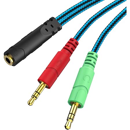 Amazon 4極3極変換コネクタ Millsoオーディオ変換ケーブル Pc 用ヘッドフォン マイク分岐ケーブル4極ステレオミニジャック メス 2x3極ミニプラグ オス cm Iphone Xperia純正イヤホン対応不可 Millso 変換アダプター 変換プラグ