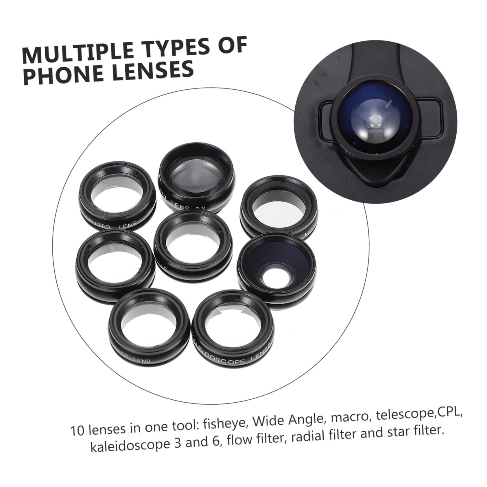 Kit Obiettivi per Telefono Clip Obiettivo Grandangolare Professionale e Obiettivo Macro per Cellulare Portatile per Effetti Speciali e Riprese Ravvicinate