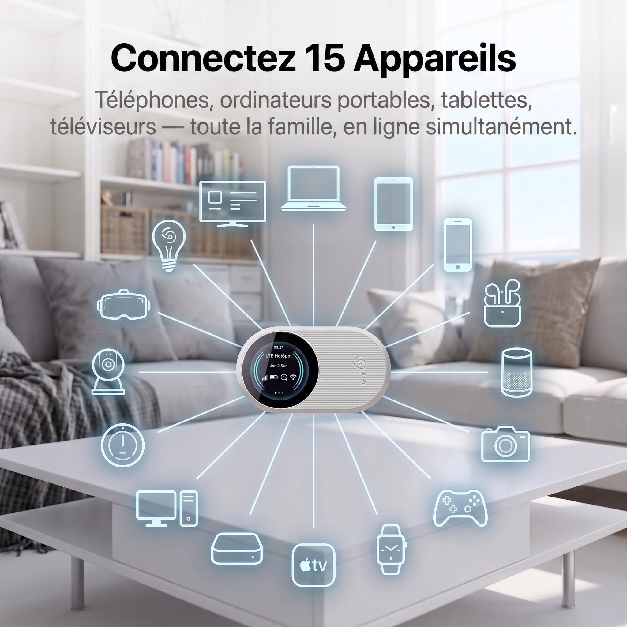 Routeur 5G Portable WiFi 6 Double Bande,Hotspot Déverrouillé Slot Carte SIM