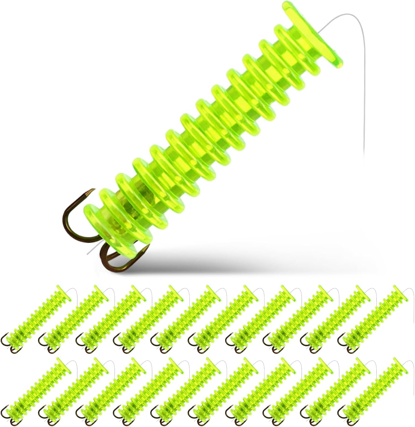 Soulchen Dip Bait Worms for Catfish Soft Swimming Lures for Catfish with Trident Hook Plastic Swim Baits Freshwater/Saltwater Plastic Swimming Lures