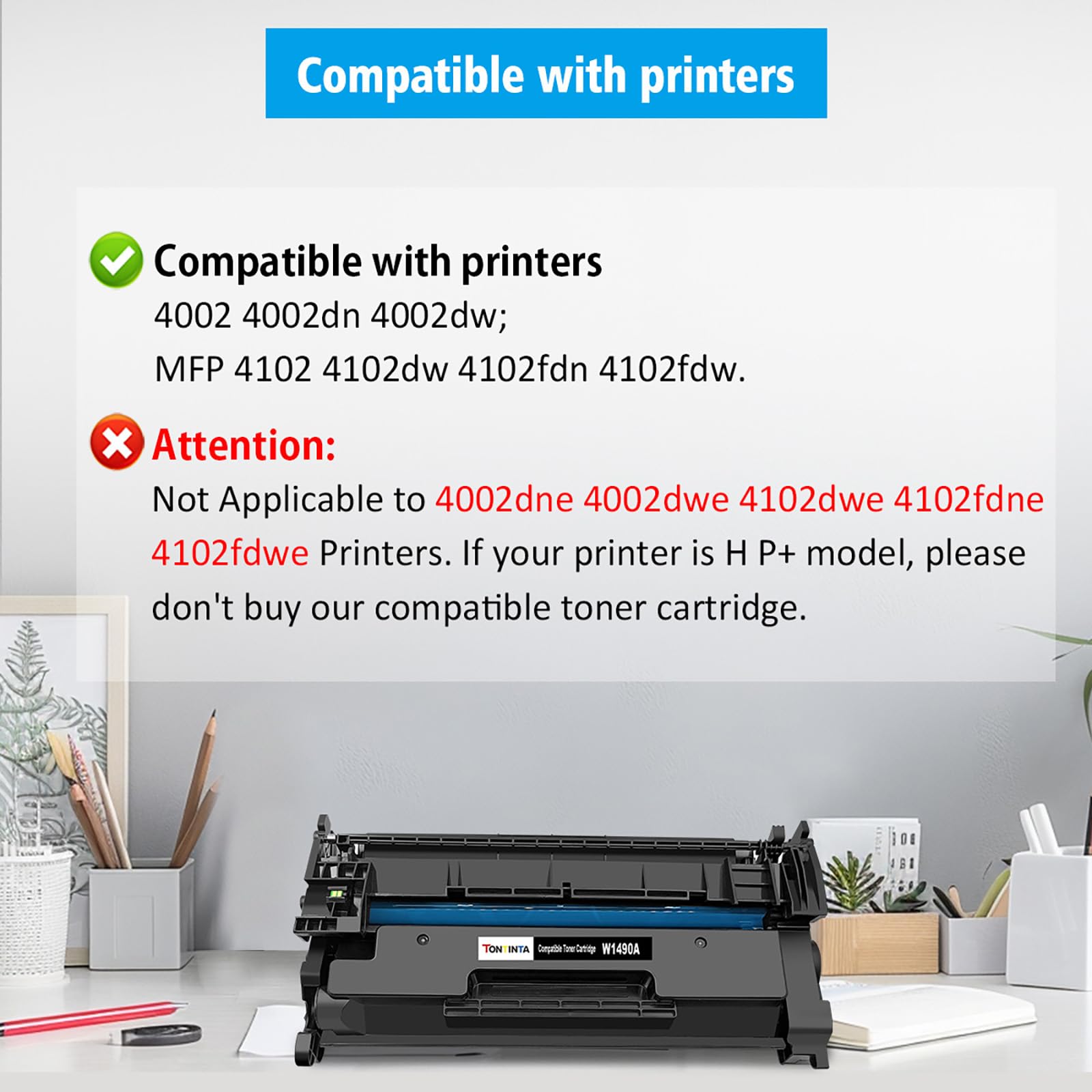 [Con chip] 149A W1490A Cartuccia Toner Compatibile Capacità Standard per 4002 4002dn 4002dw MFP 4102 4102dw 4102fdn 4102fdw Stampante, Non compatibile con le stampanti che hanno un suffisso "e"