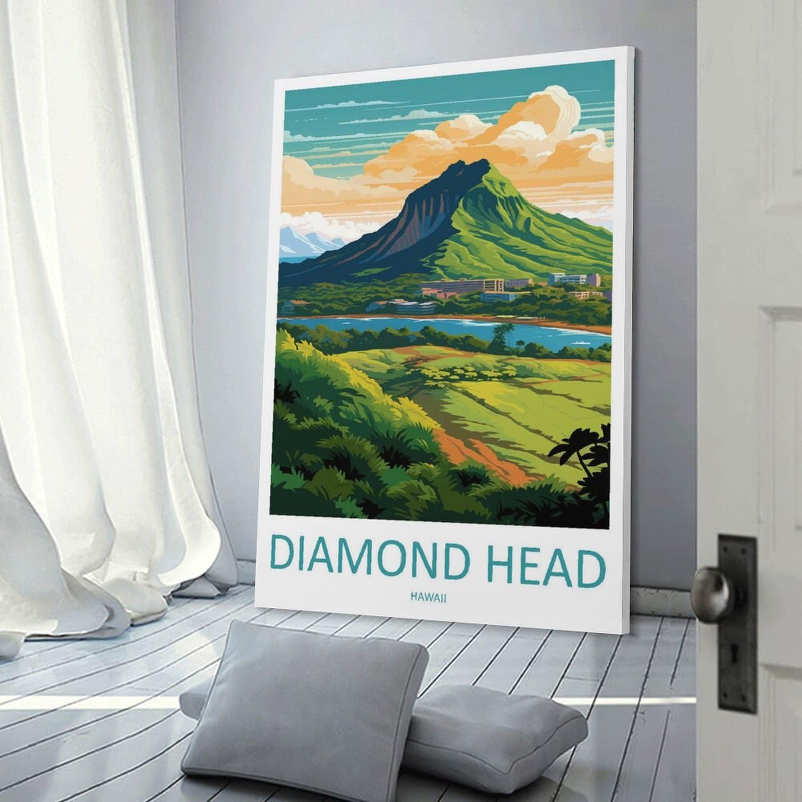 Amazon.com: ZJLAMZ Diamond Head Travel Print Diamond Head Décor