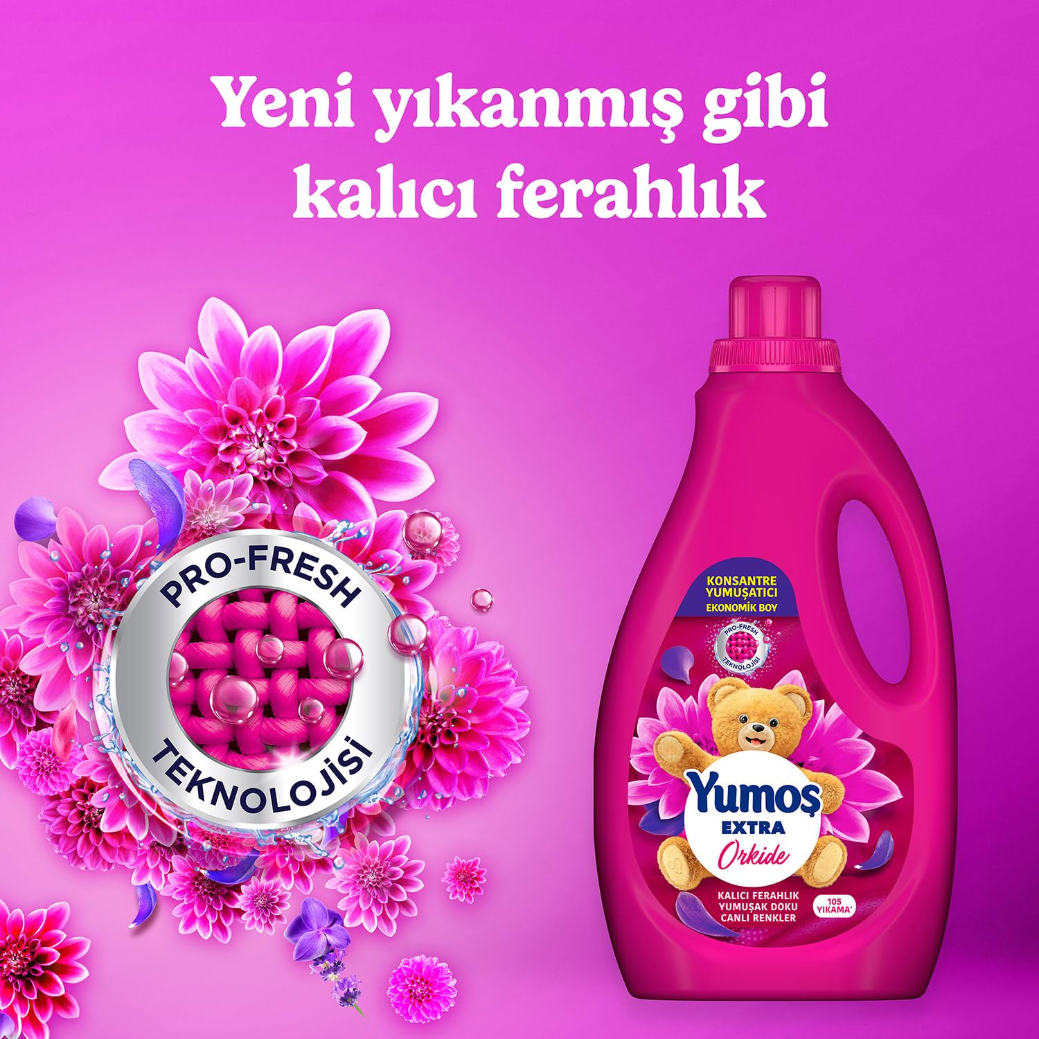 Yumoş Extra Konsantre Çamaşır Yumuşatıcısı Orkide 2520 ml (4 paketi)