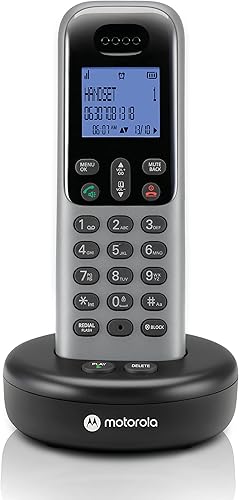 Miniatura 6 de Motorola Sistema telefónico inalámbrico de voz con 2 teléfonos digitales + contestadora, acceso remoto, bloque de llamadas, gris oscuro (T612)