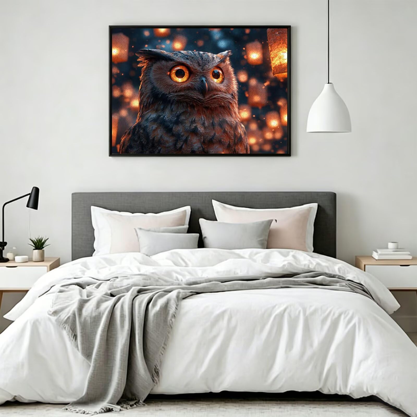 Puzzle 3000 Teile für Erwachsene, 3D Puzzle Eule Holzpuzzles, n-523 | Puzzlematte Lichter, Heimunterhaltung, Entspannung Meditationspuzzle, Impossible Klassische Jigsaw Puzzles, Home Decoration