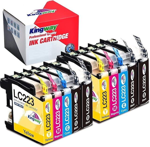 KINGWAY LC223 Ink Cartridges for Brother LC223 LC221 Ink for Brother DCP-J4120DW MFC-J5320DW MFC-J4625DW MFC-J5625DW MFC-J4420DW MFC-J480DW MFC-J4620DW MFC-J5620DW MFC-J5720DW MFC-J680DW MFC-J880DW