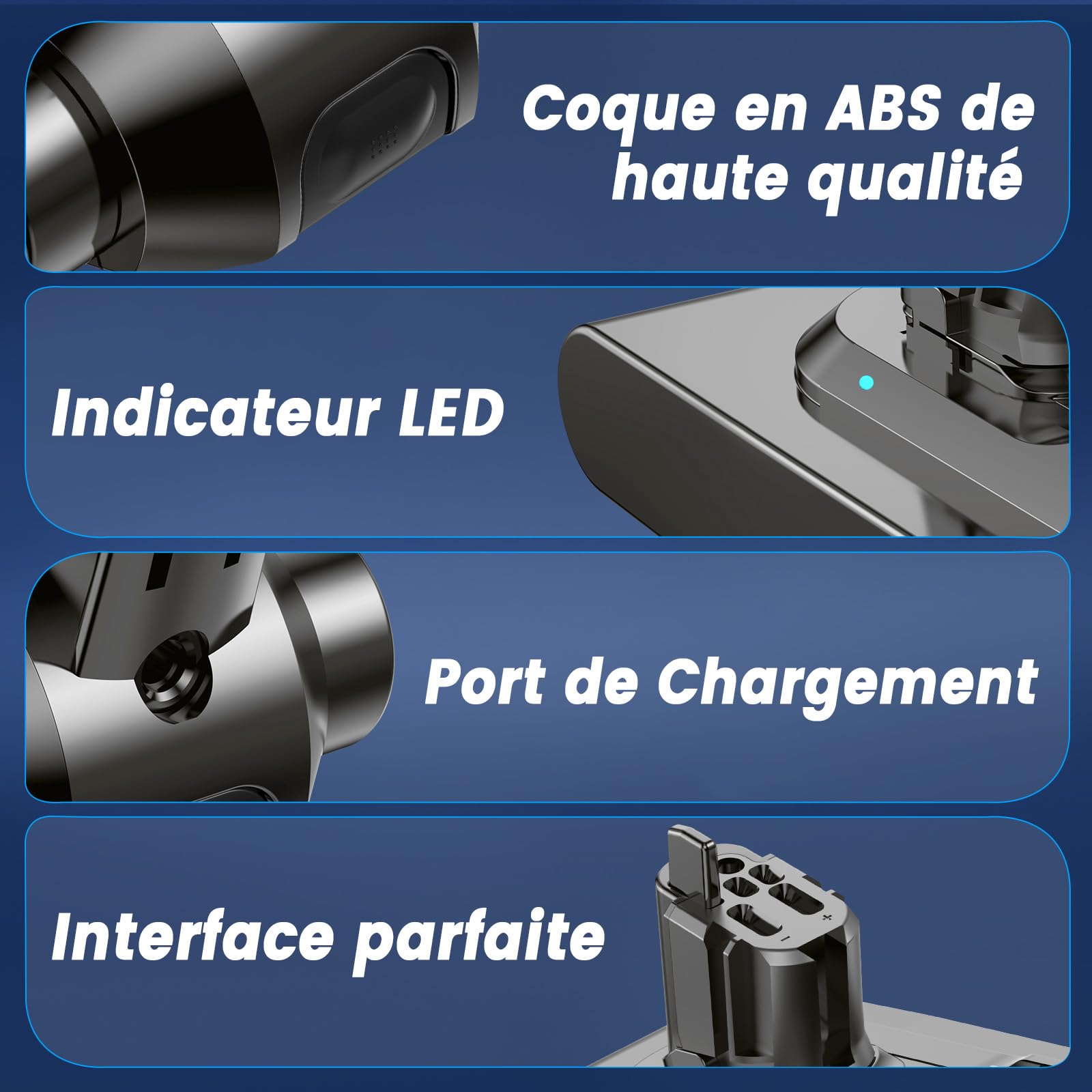 Batterie de Remplacement de Compatible avec Dyson V11 à Clipser, Ecovoltix Batterie pour V11, V15, SV15, SV16, SV22 et SV28 Aspirateurs (ne Convient Pas au modèle à Visser) avec Filtre