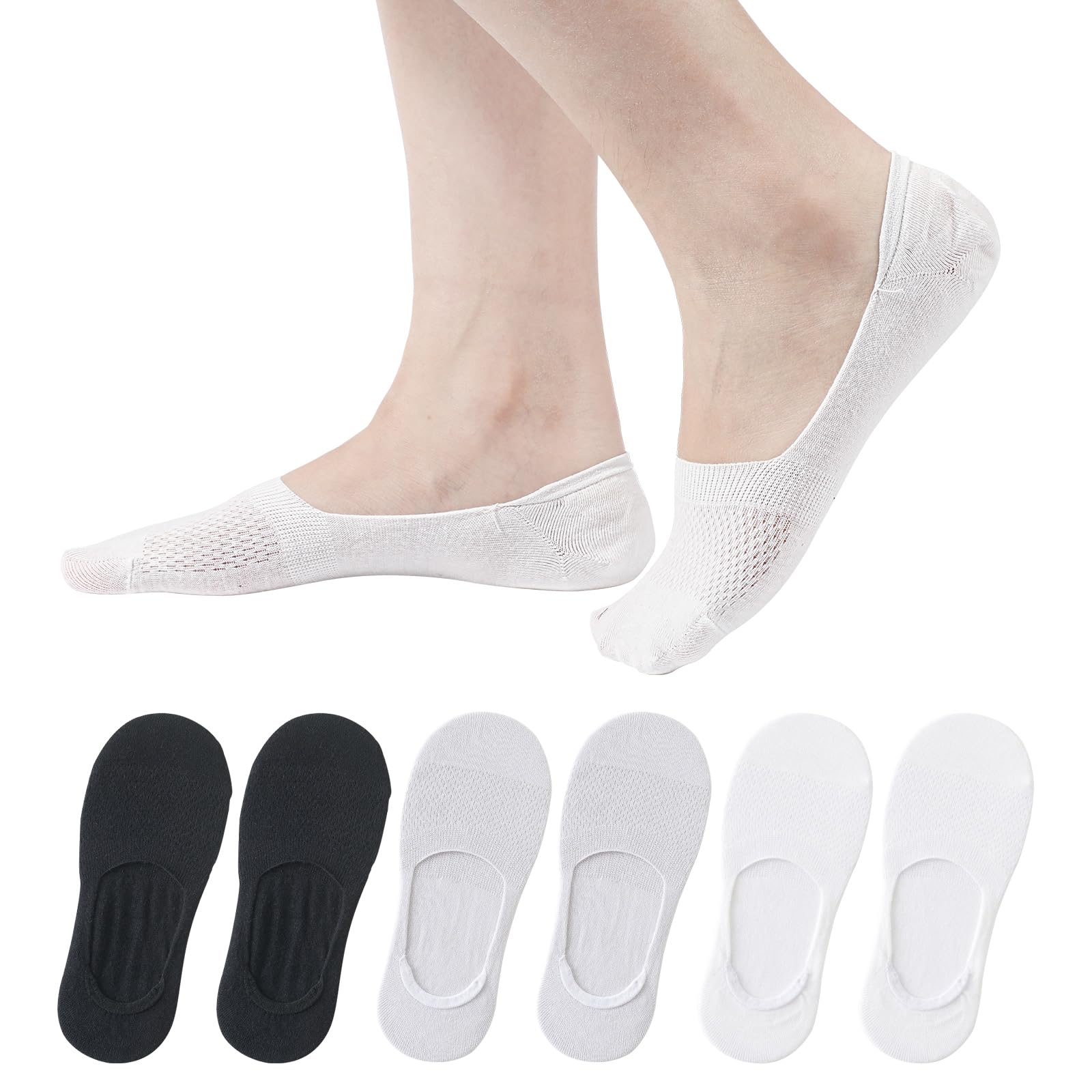 6 Pairs Cotton No Show Socks for Women,Ladies Low Cut Liner Invisible Socks, Non slip Soft Breathable Casual Ankle Socks Boat Socks for Loafers Sneakers Flats Boat Shoes-image-32