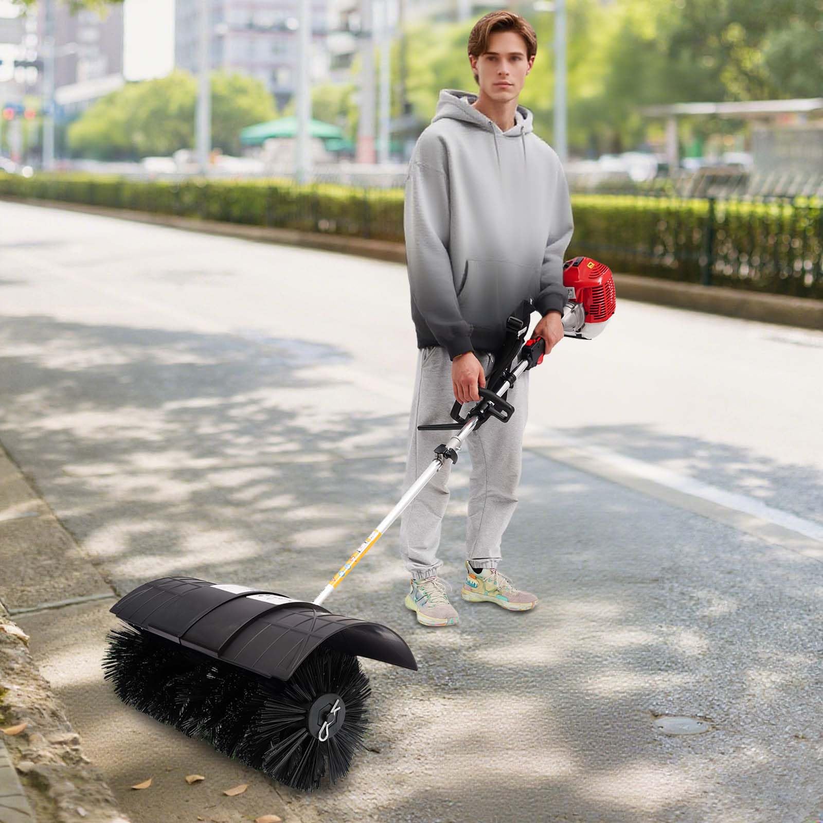 Aspiratore, soffiatore a mano, motore a 2 tempi (1,7 kW/52 cc), fino a 8500 giri/min, tracolla e impugnatura ergonomica, per giardino, campo da golf e strade, serbatoio da 33,8 oz