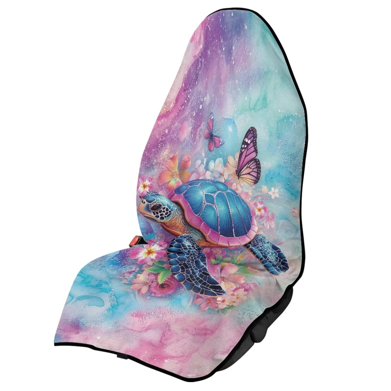 Cute Turtle Seat Covers for Cars Protector Front Seats Only,Waterproof Bucket Towel Seat Covers for Trucks SUV Jeep,Fashion Auto Interior Easy to Install