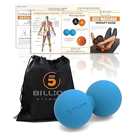5BILLION FITNESS Peanut Massage Ball - Double Lacrosse Massage Ball & Mobility Ball for Physical Therapy - Deep Tissue Massage Tool for Myofascial Release, Muscle Relaxer, Acupoint Massage
