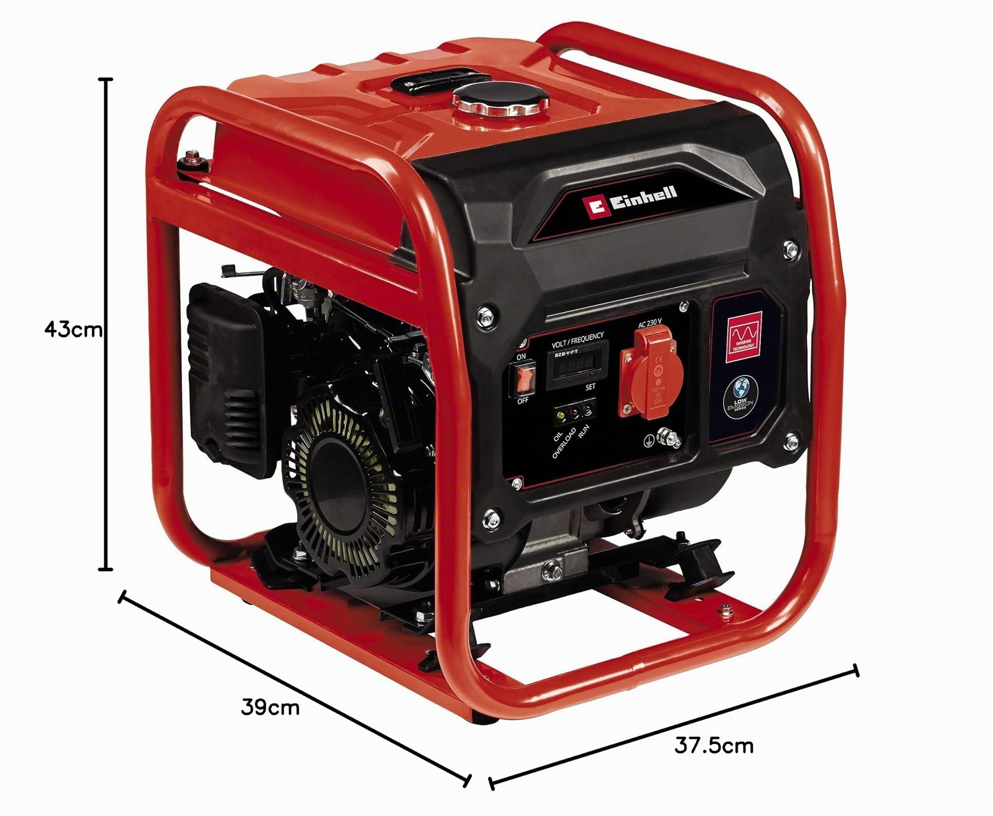 Einhell Stromerzeuger (Benzin) TC-IG 1100 (1100 W Maximalleistung, 1000 W max. Dauerleistung, 6,5 L Tank, Inverter, 4-Takt-Motor, 1x 230 V, Ölmangelsicherung, Überlastschutz)
