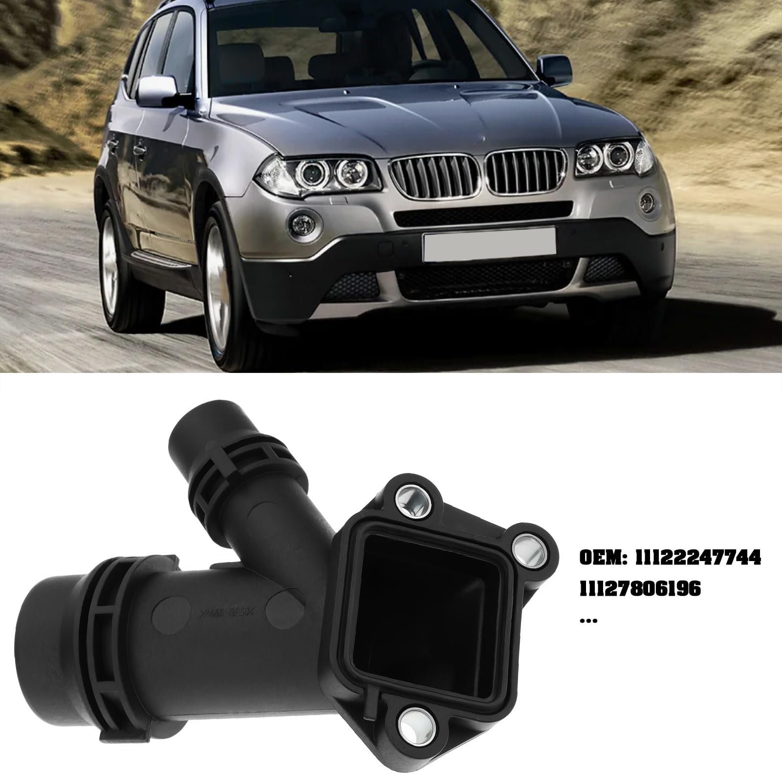 OTOTEC Brida de Refrigerante para Coche 11122247744 11127806196 Compatible con BMW X3 X5 X6 E46 E39 E90 E83 E91 E81