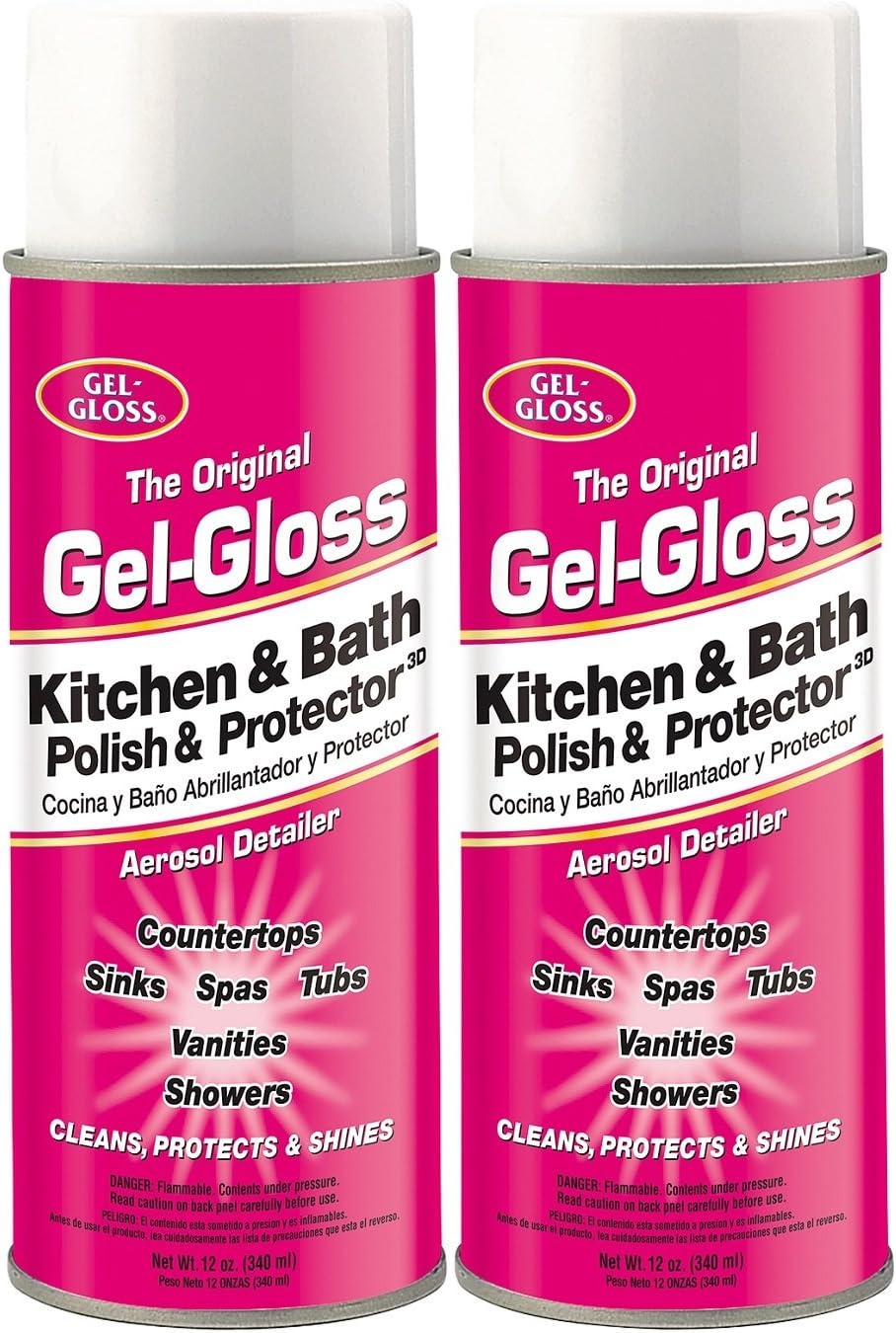 Gel-Gloss TRKIT-GA12.DBL Kitchen and Bath Polish and Protector - 12 oz,Pack of 2