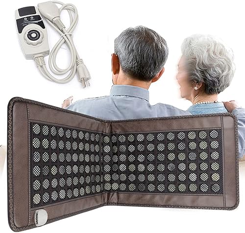 Miniatura 7 de Tapete de terapia de infrarrojo lejano de piedra de jade natural con almohadilla térmica eléctrica para masaje de cuerpo completo y alivio del