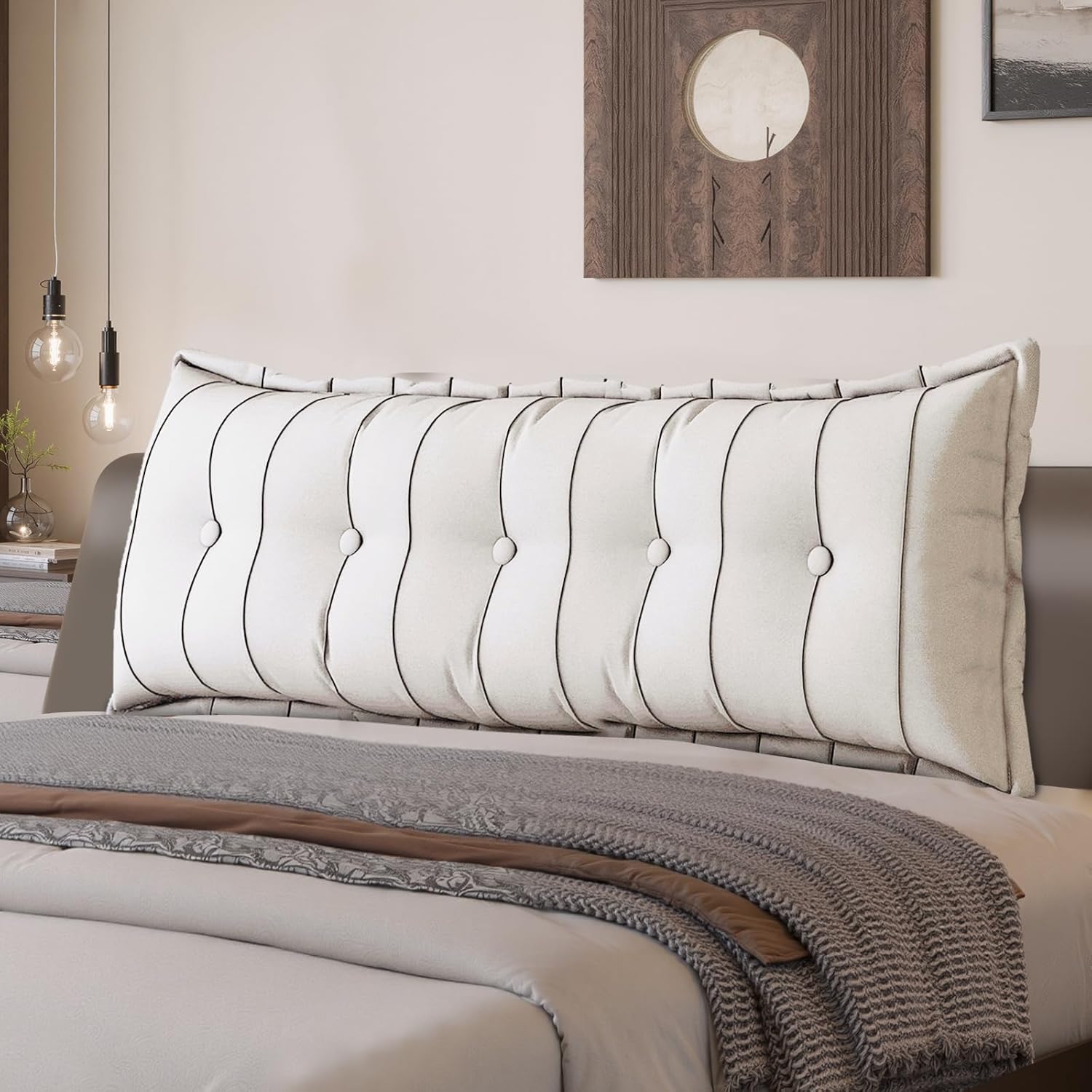 Large Headboard Pillow Bed Rest Reading Pillows for Sitting in Bed Backrest Bolster Pillow for Support and Comfortable Position in Beds,Sofa,with Removable Cover