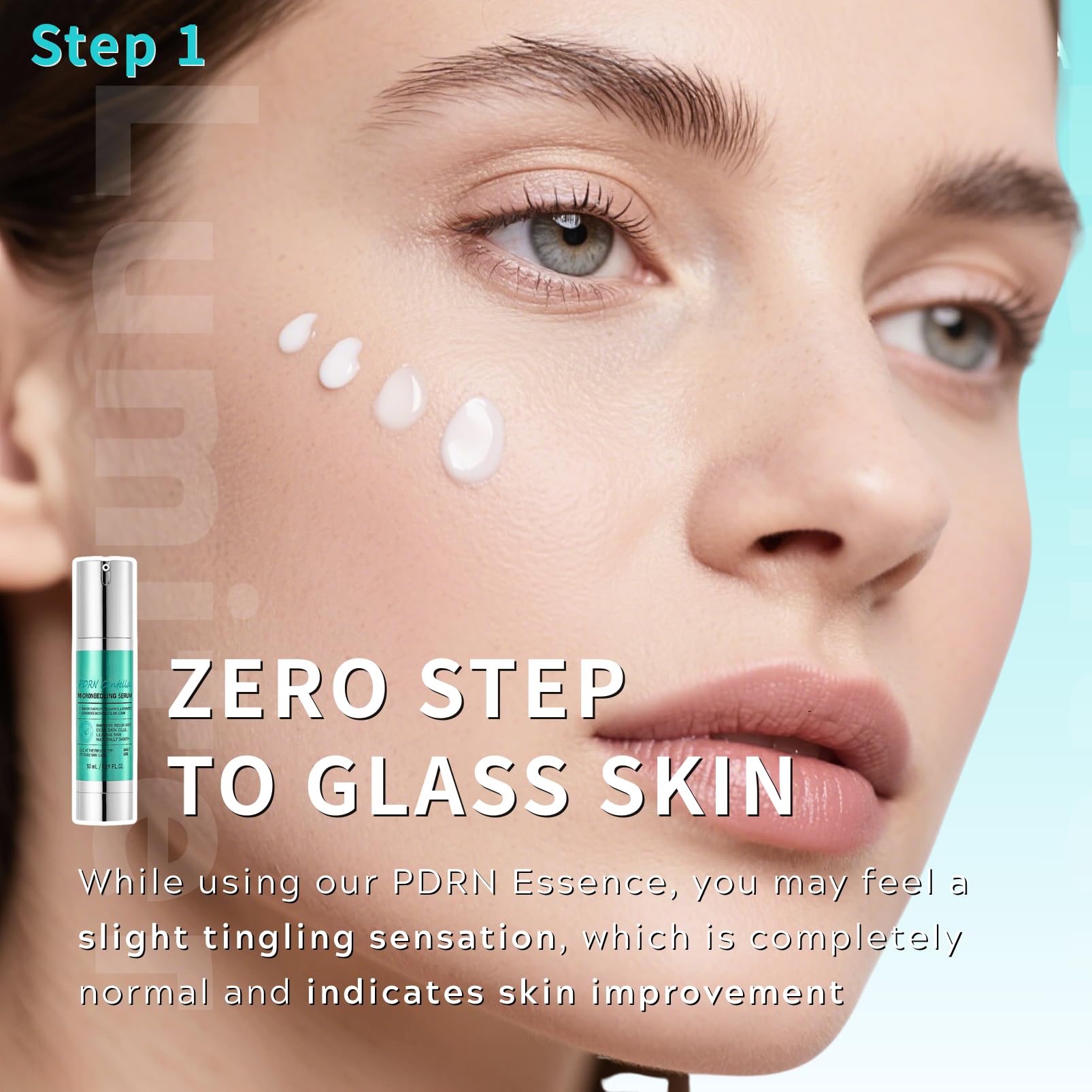 PDRN Serum + PDRN Capsule Cream Duo, PDRN Microneedling Serum for Face Glass Skin PDRN Rejuvenating Cream - Image 3