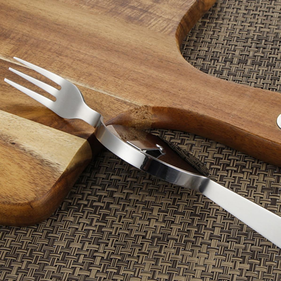 Stainless Steel Pizza Wheel Cutter Non-slip Handle with Fork