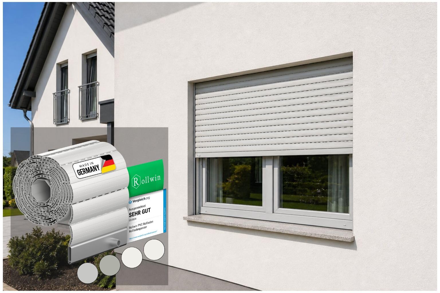 ROLLADEN PVC nach Maß Rolladenpanzer Kunststoff Rollladenpanzer Lamelle mit Hohlkammer | Rollladenfenster Rollladentür | Rollladen DEUTSCHE Produktion zum Einbauen Hier Konfigurieren »»