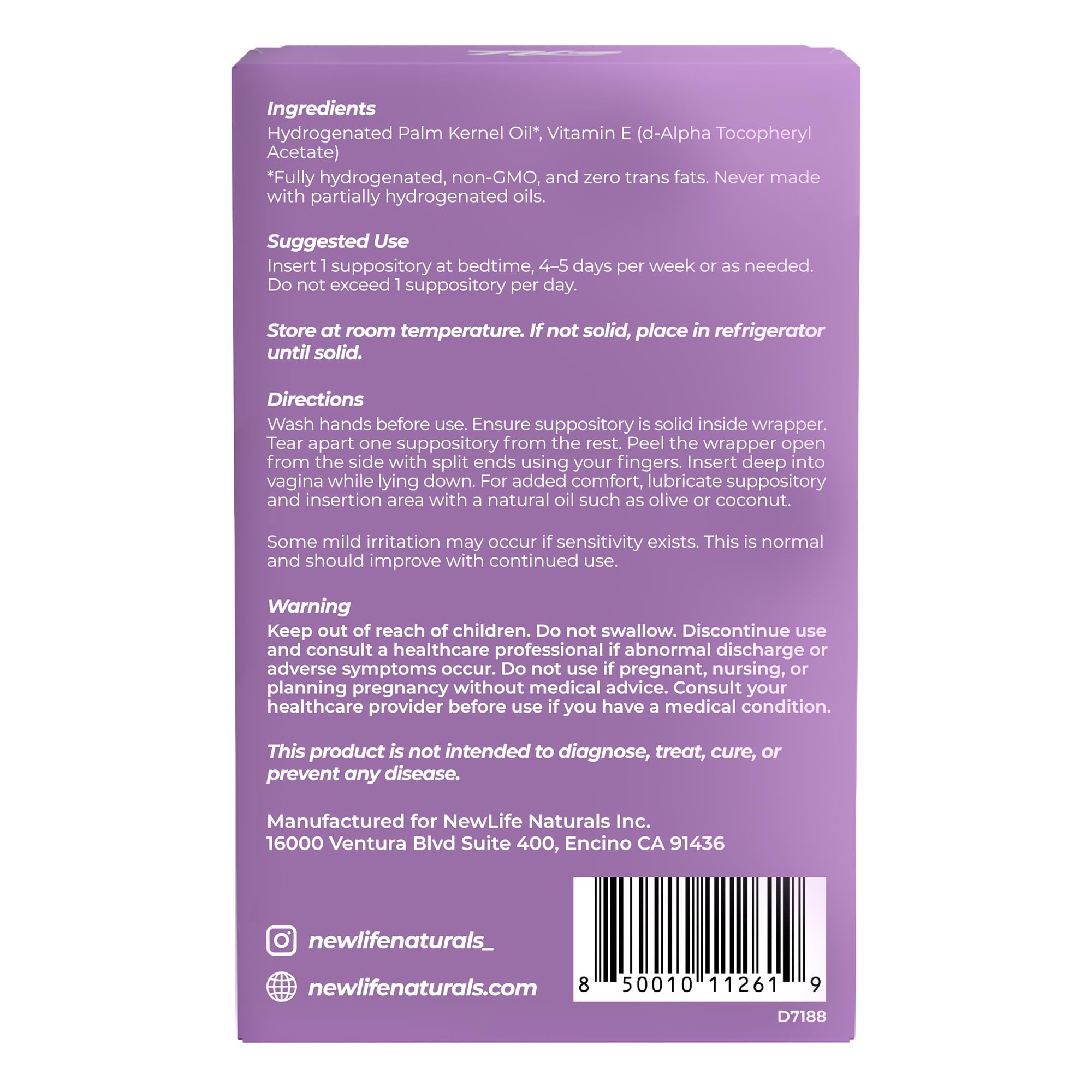NewLife Naturals Vitamin E Vaginal Suppositories Moisture & Hydration Support – ESoothe Ultra 100IU 2.5X More – Feminine Intimate Comfort Inserts – 30 Day Supply USA