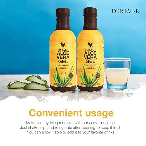 Miniatura 5 de Jugo de aloe vera (paquete de 2) Ayuda digestiva de sabor simple hecho de gel de aloe vera puro 99.7%, sin conservantes añadidos para el sabor