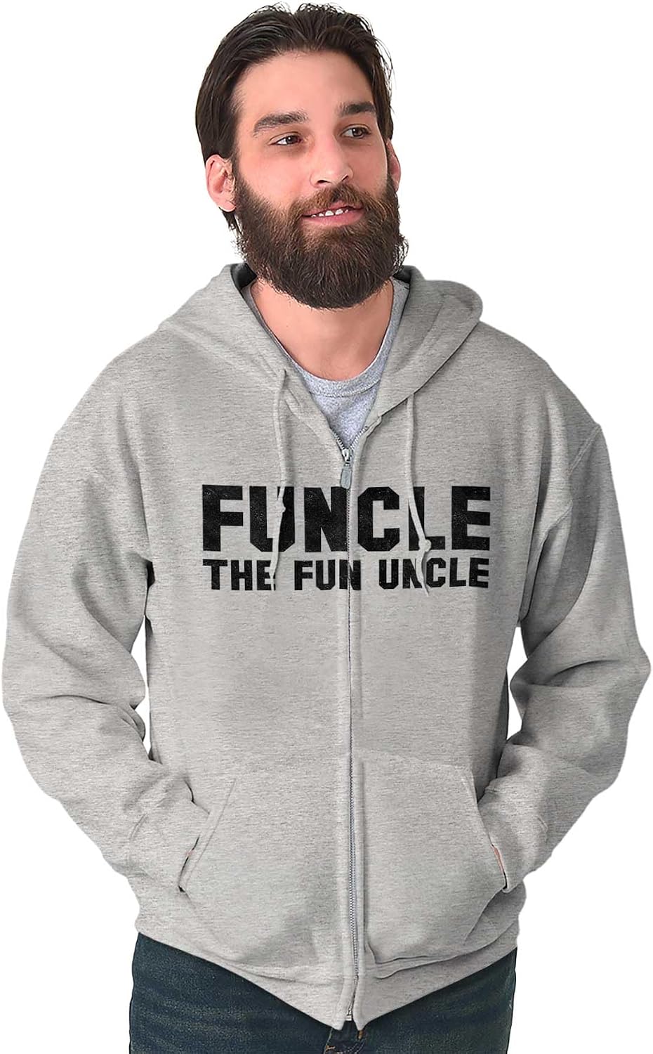 Brisco Brands Funcle the Fun Uncle Zip Up Hoodie Mens Womens