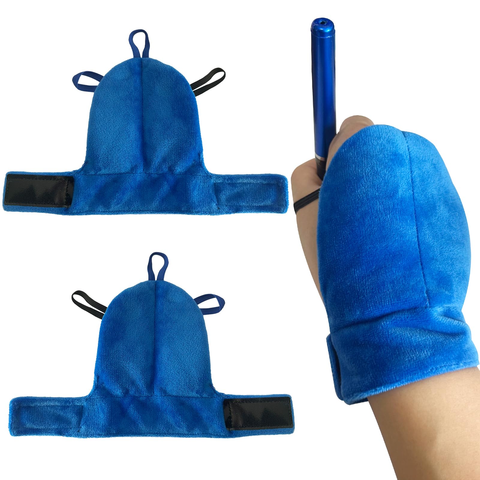 Weighted Gloves for Hand Tremors & Parkinson’s – Weighted Hand Support for Improved Stability, Adjustable Wrist Strap, Comfortable Strengthening Gloves for Daily Tasks & Mobility (Blue, L (Pair）)