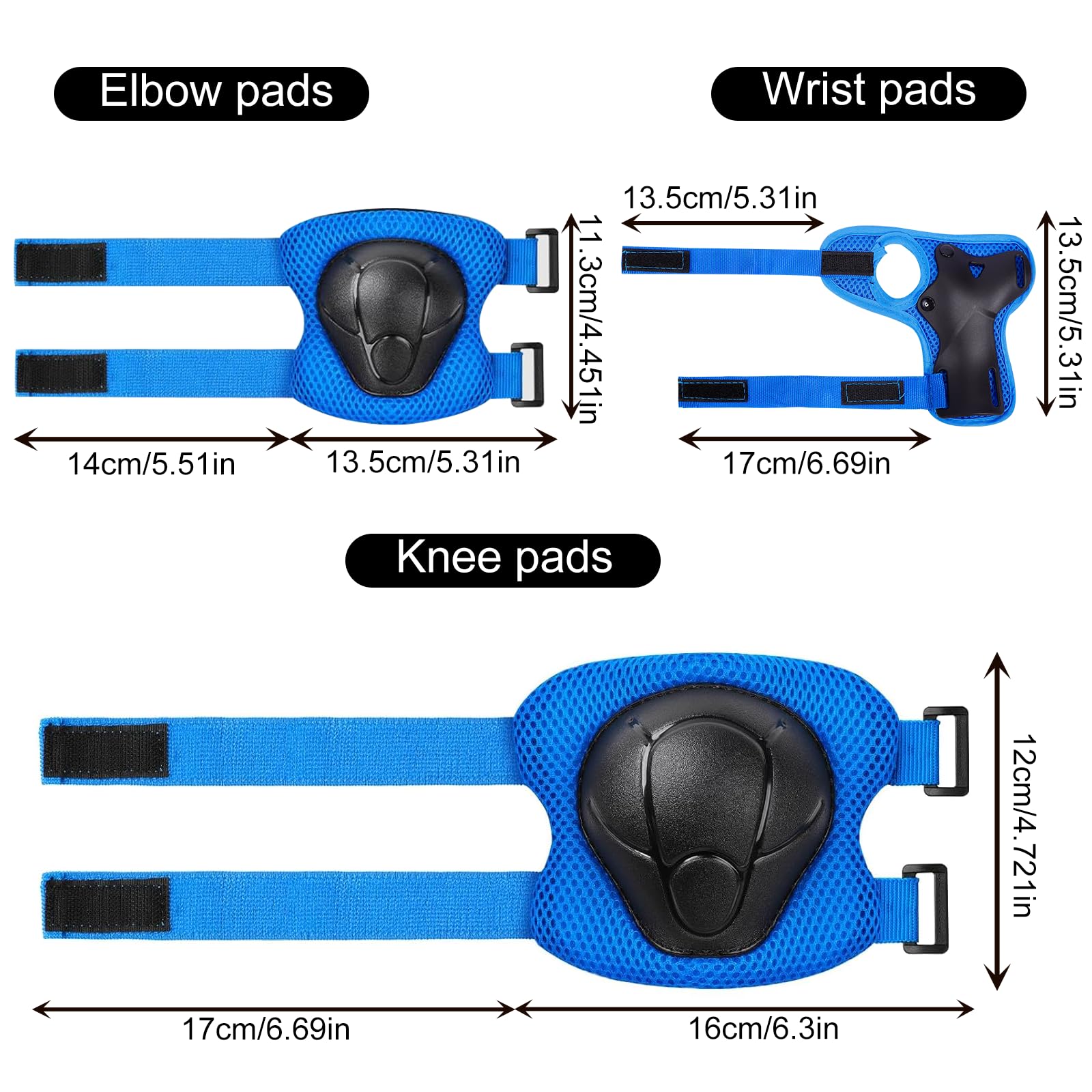 Zorplex Protection Roller Enfant, Kit de Protection pour Patins à roulettes vec Genouillères, Coudières et Protèges-Poignets 6 en 1, Equipement de Protection pour Le Patinage, Velo, Skateboard