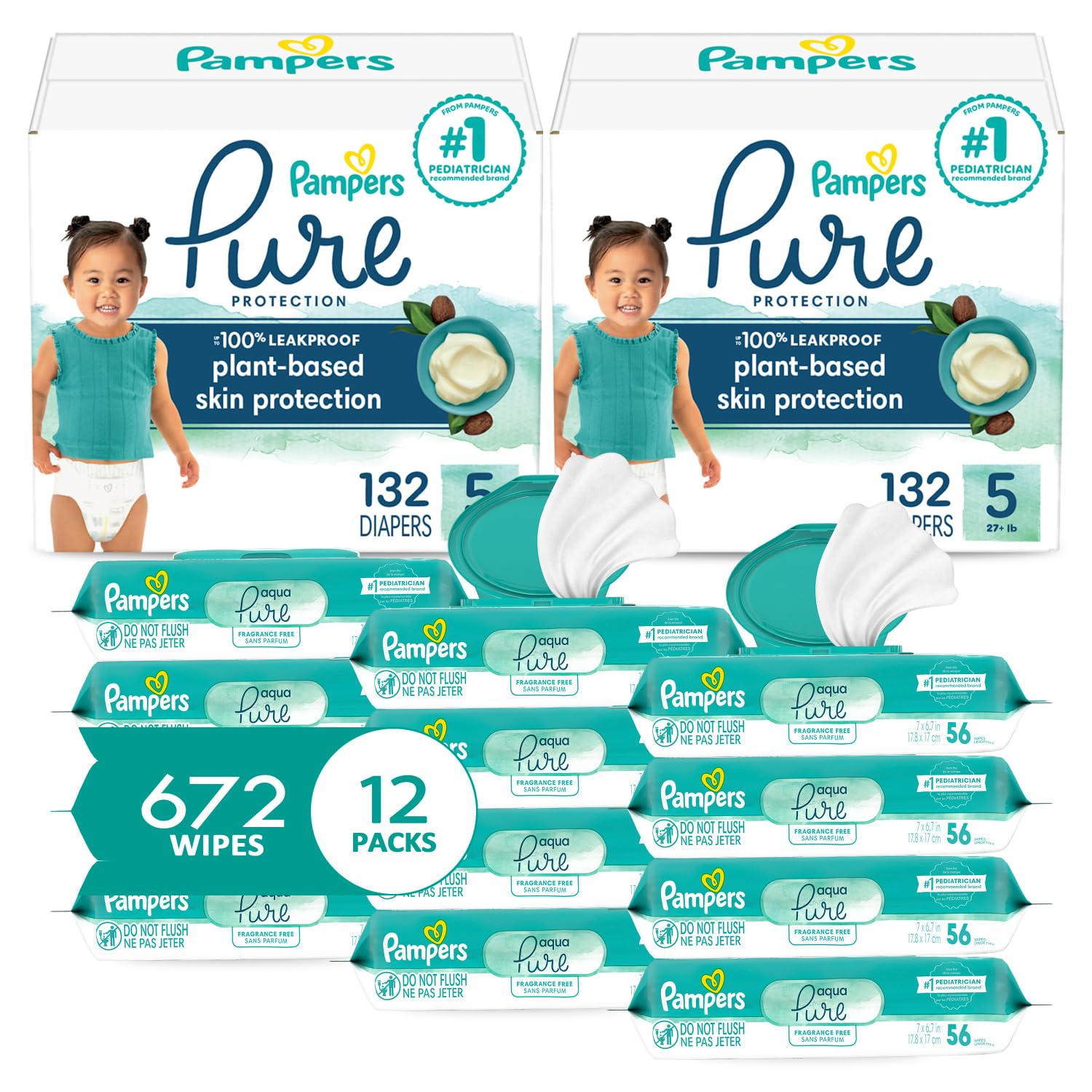 Pampers Pure Protection Disposable Baby Diapers Size Month