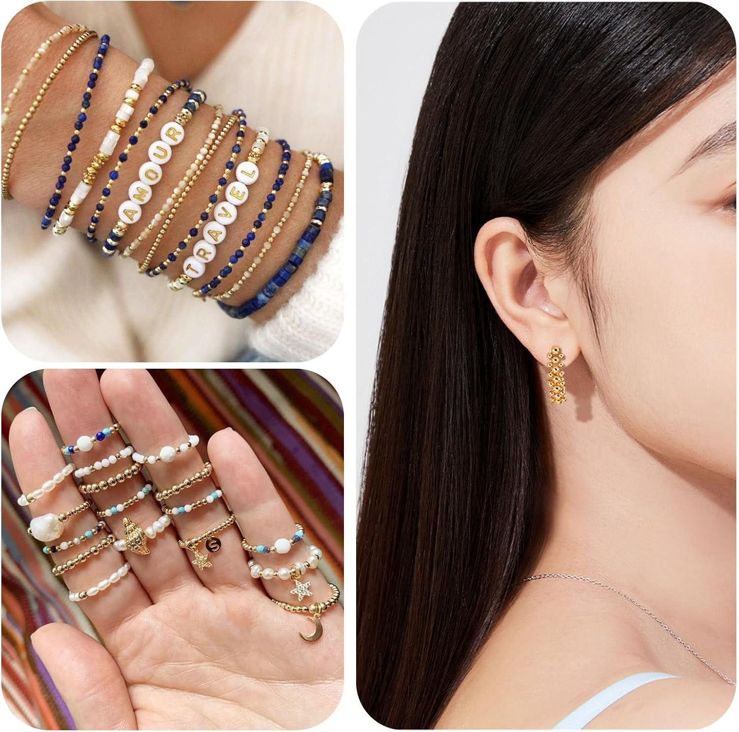 600 Pcs 2mm 14K Gold Spacer Beads 2 mm Round Gold Beads Smooth Metal Brass Ball Bead Mini Round Jewelry Bead for Friendship Bracelet Layered Necklace Jewelry Making - Image 4