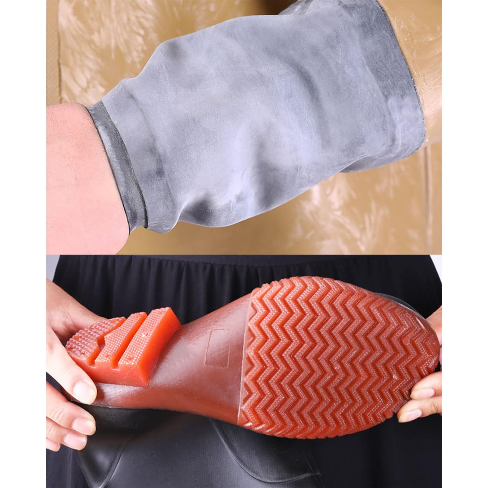 Waders De Pesca De Cuerpo Entero para Hombre y Mujer, Fabricados En PVC Resistente, con Botas Antideslizantes; Impermeables, Resistentes A La Suciedad, A Los Arañazos.,85s Black no Gloves,40