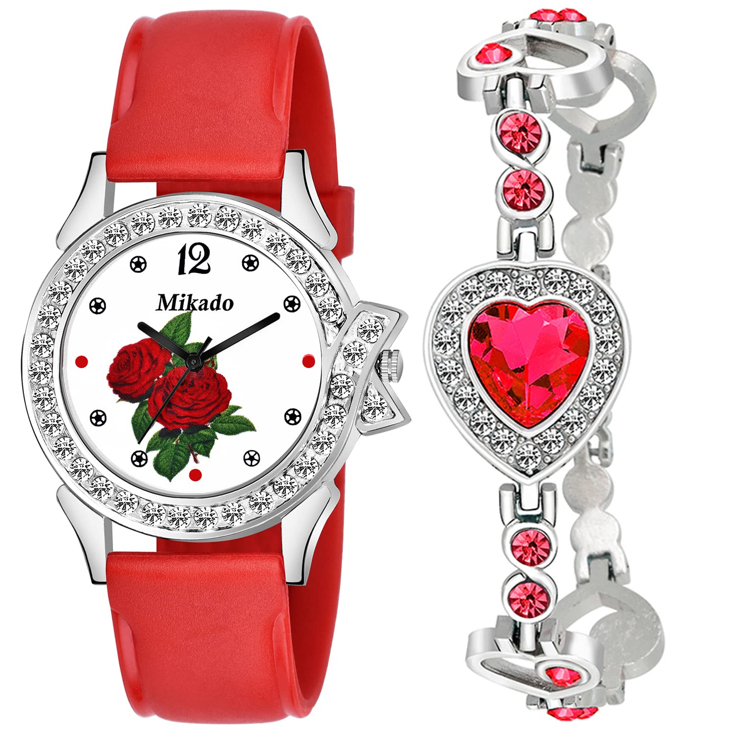 Mikado Red Verbena Analog Watch and Bracelet for Girls and Women (B09WHP2NHJ) Amazon Price History, Amazon Price Tracker
