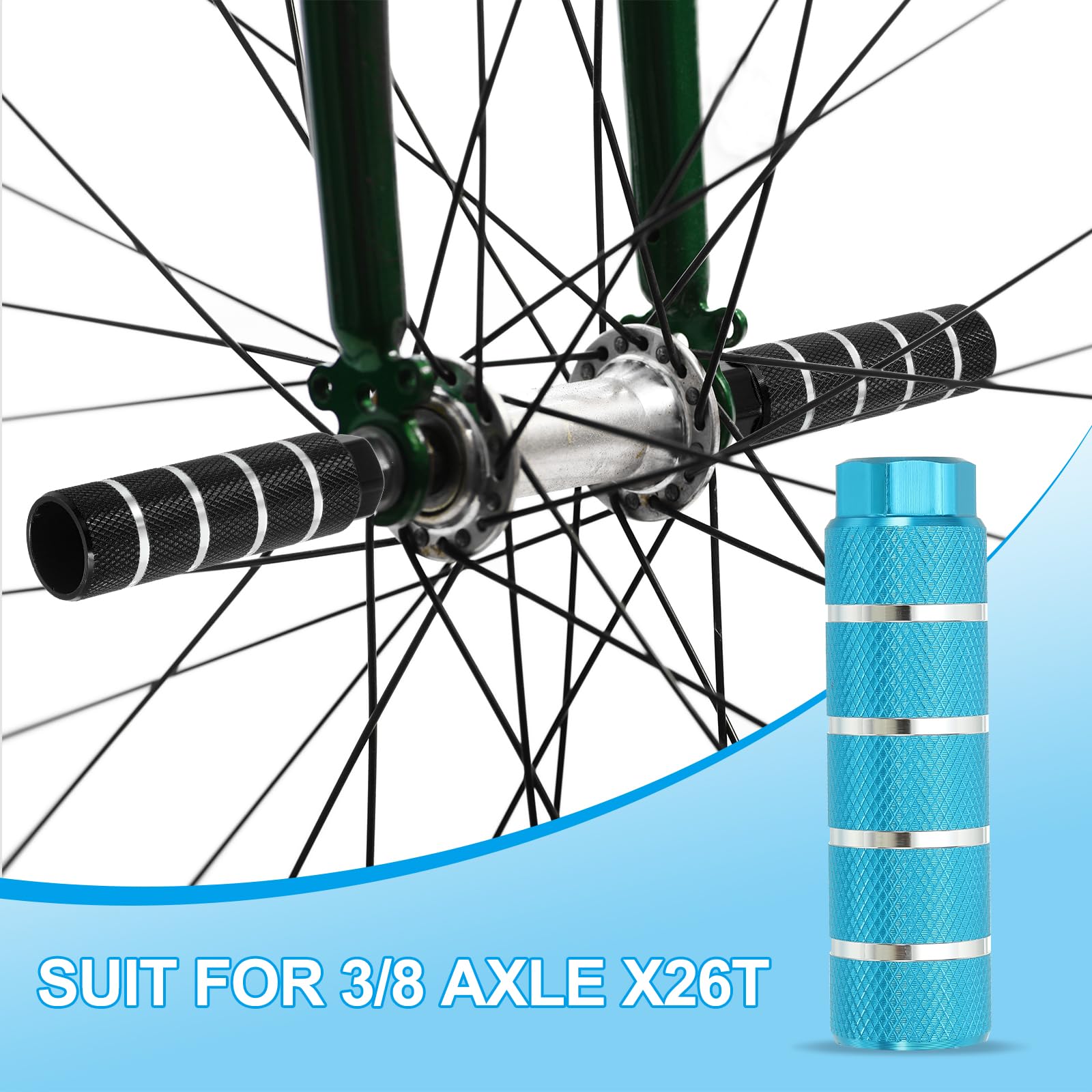 PATIKIL Aluminum Alloy Stripe Bike Pegs Fit 3/8 inch Axles - Image 4