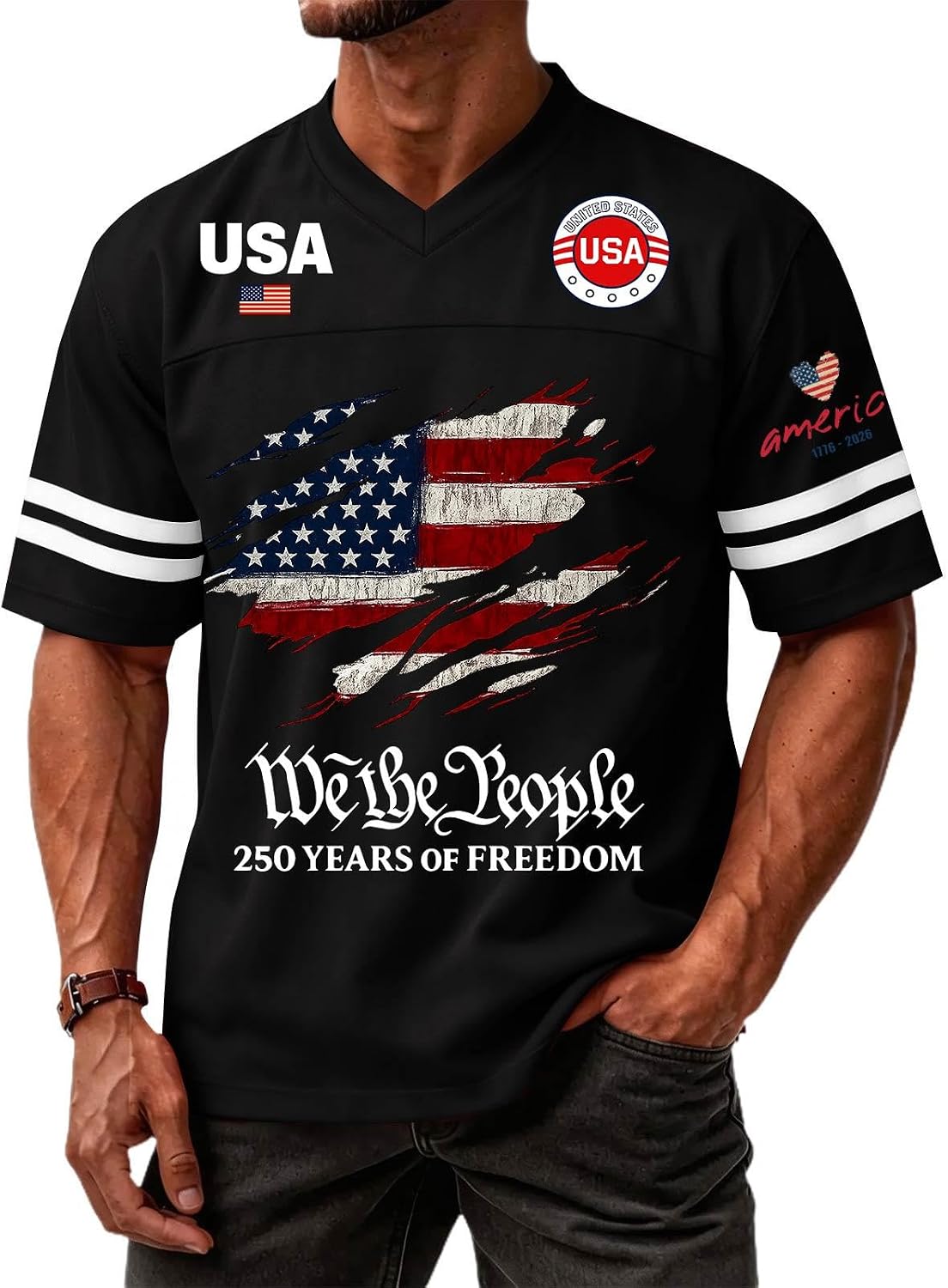 250 Year American Anniversary Shirt 4th of July Tshirt 250 Years Birthday Tops Patriotic Shirts for Men