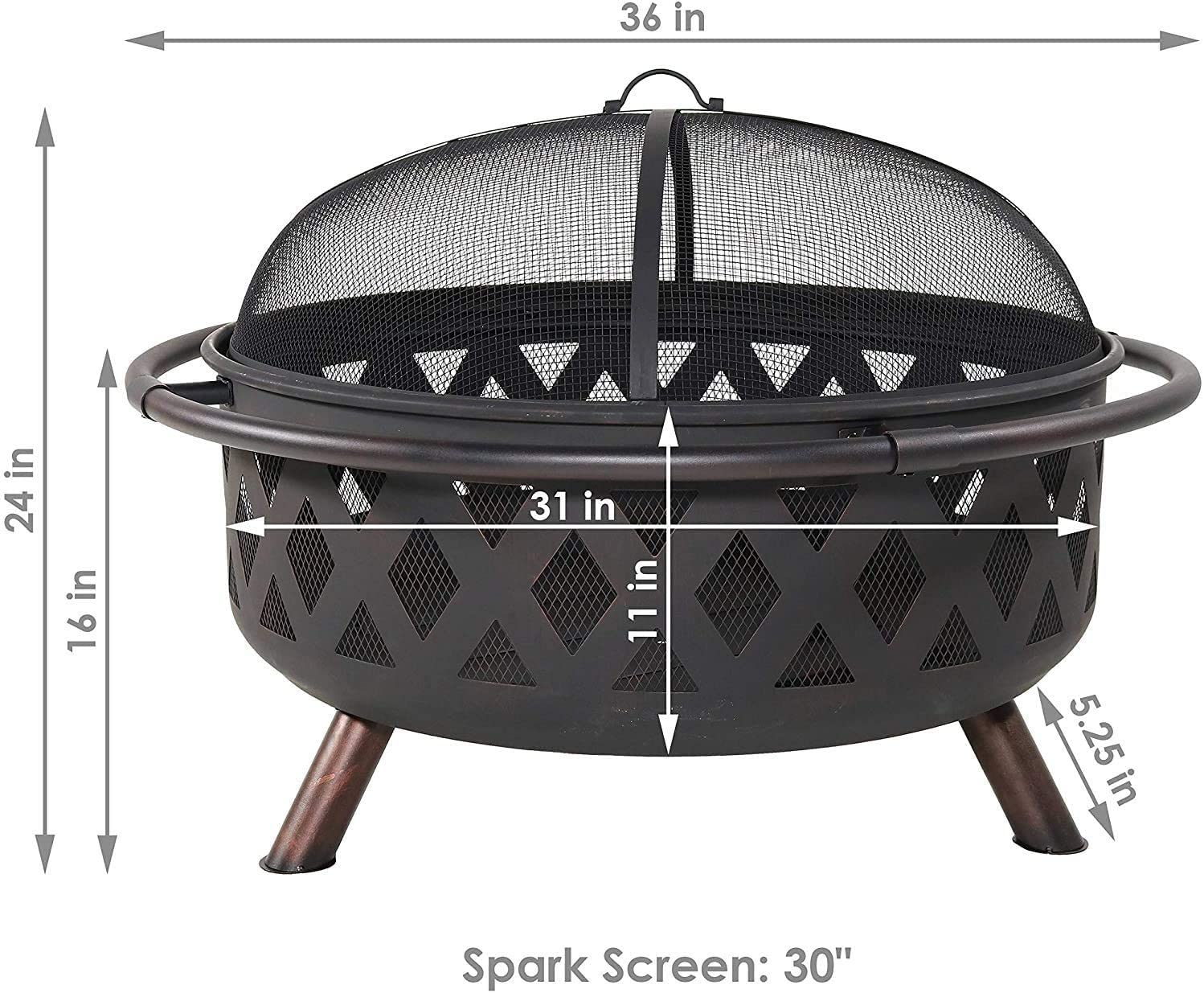 Amazon.com : Outdoor Brazier Garden Fire Pits 36 Inch Metal