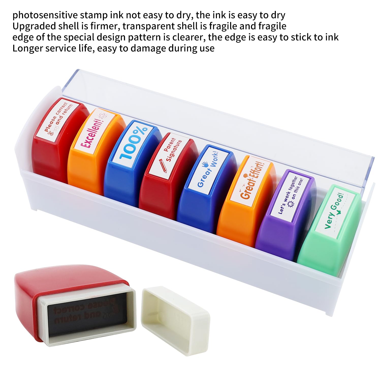 COLOP Timbro Motivazionale Pollice Alto - 5x2x2 Cm, Bianco | Per Scuola E Regali - Foto 6